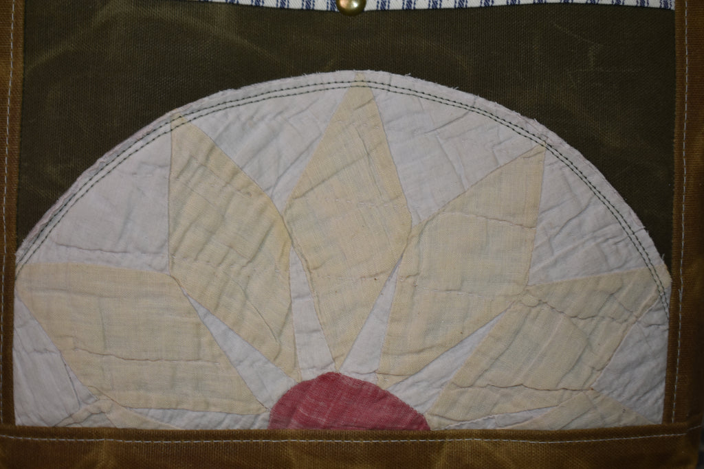 Antique Sunflower Quilt + Waxed Canvas Tote