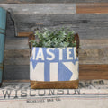 Vintage Master Mix Feed Sack Basket Tote
