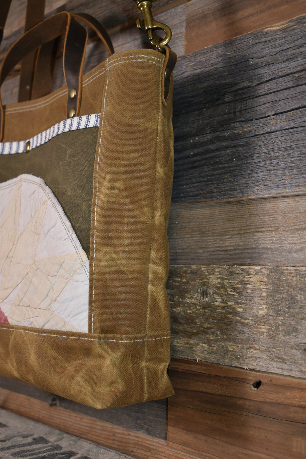Antique Sunflower Quilt + Waxed Canvas Tote