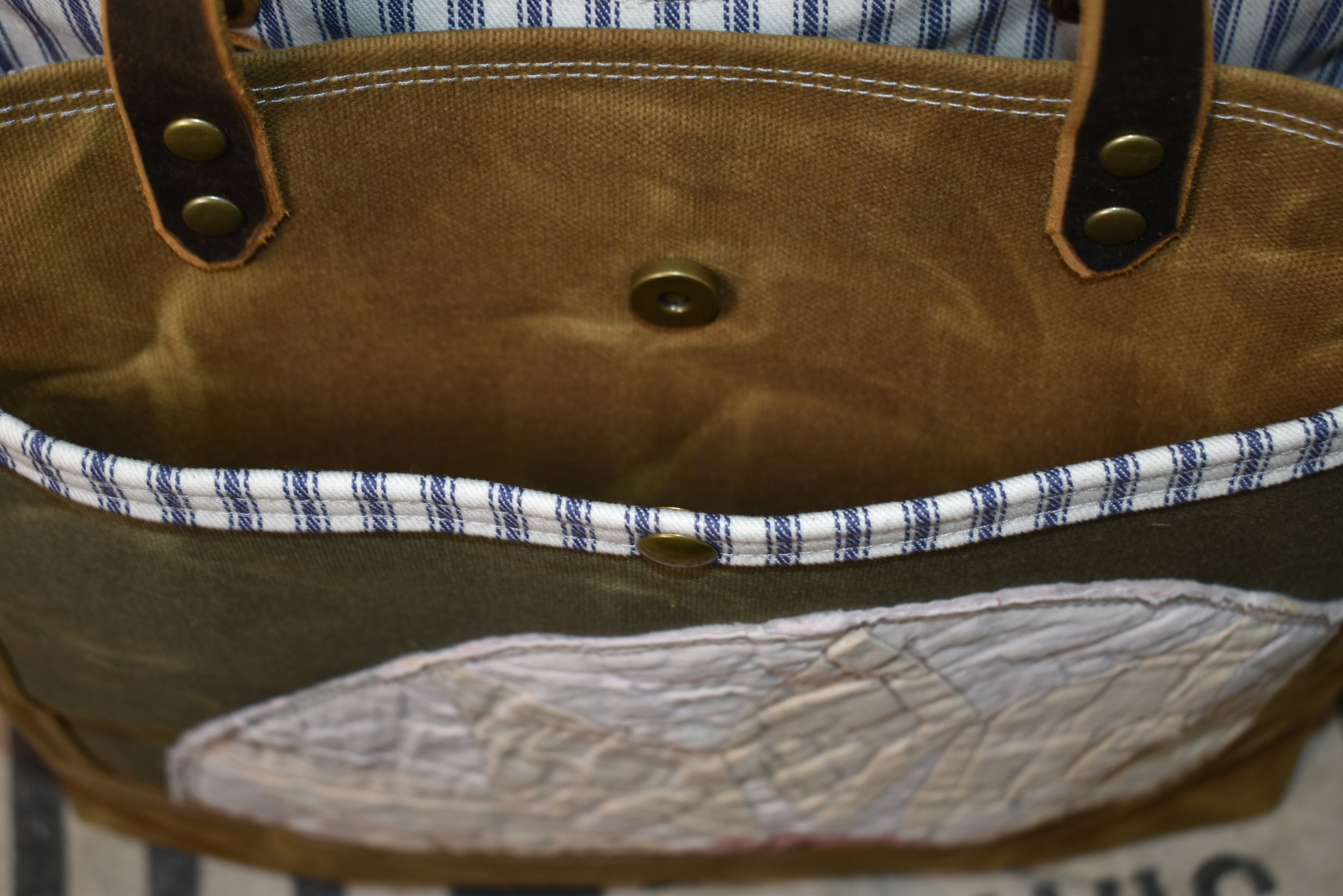 Antique Sunflower Quilt + Waxed Canvas Tote