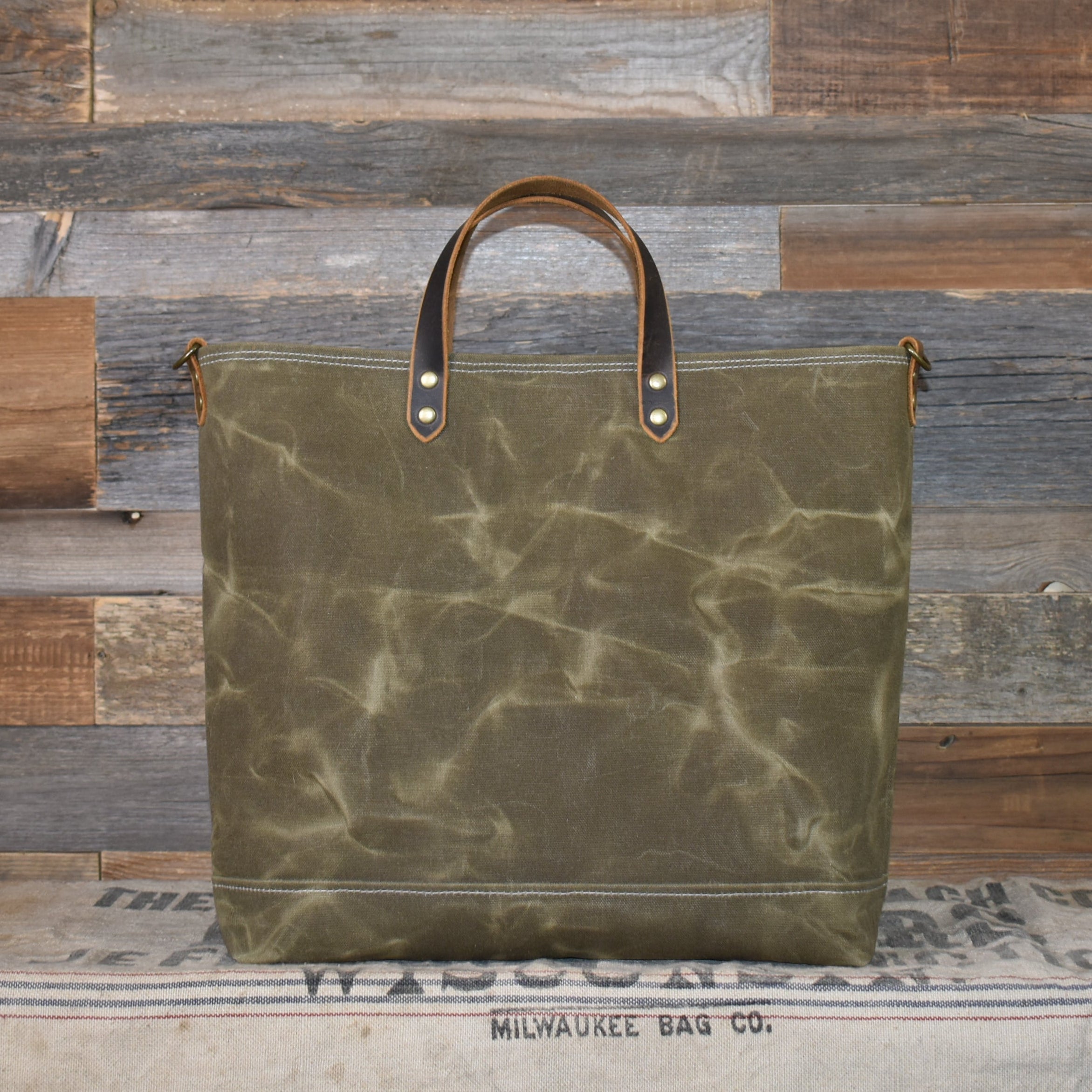 Antique Ohio Star Quilt + Vintage Patch + Waxed Canvas Tote