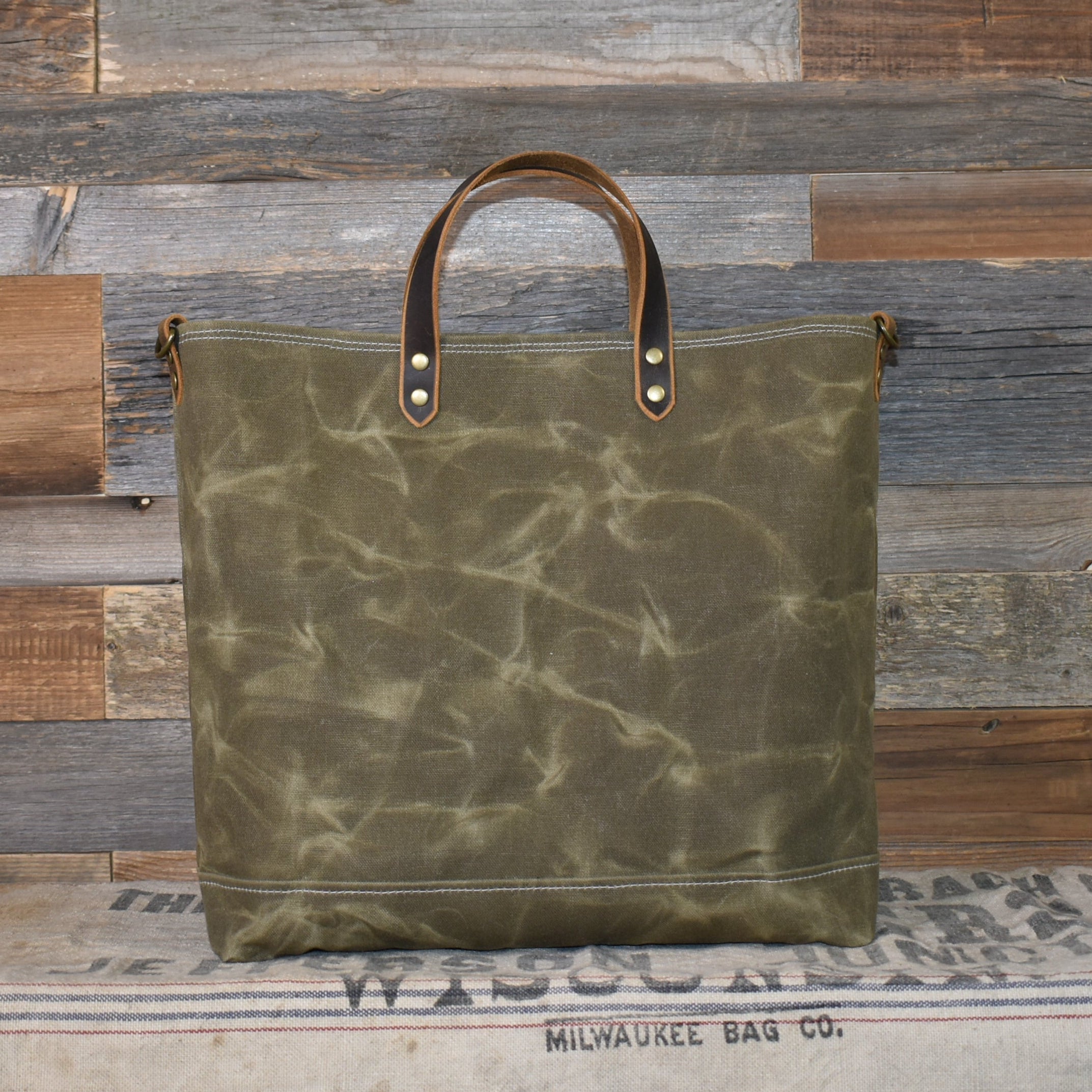Antique Ohio Star Quilt + Vintage Patch + Waxed Canvas Tote