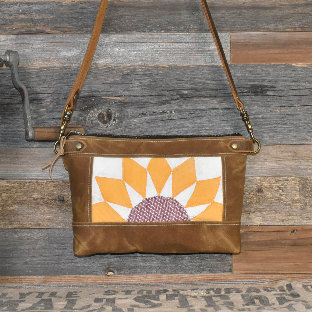 Antique Sunburst Quilt + Waxed Canvas Purse