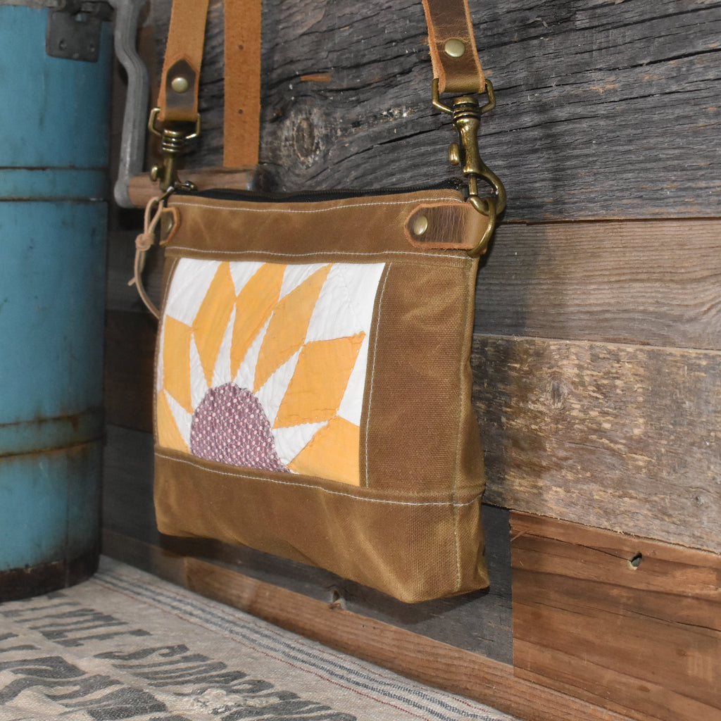 Antique Sunburst Quilt + Waxed Canvas Purse