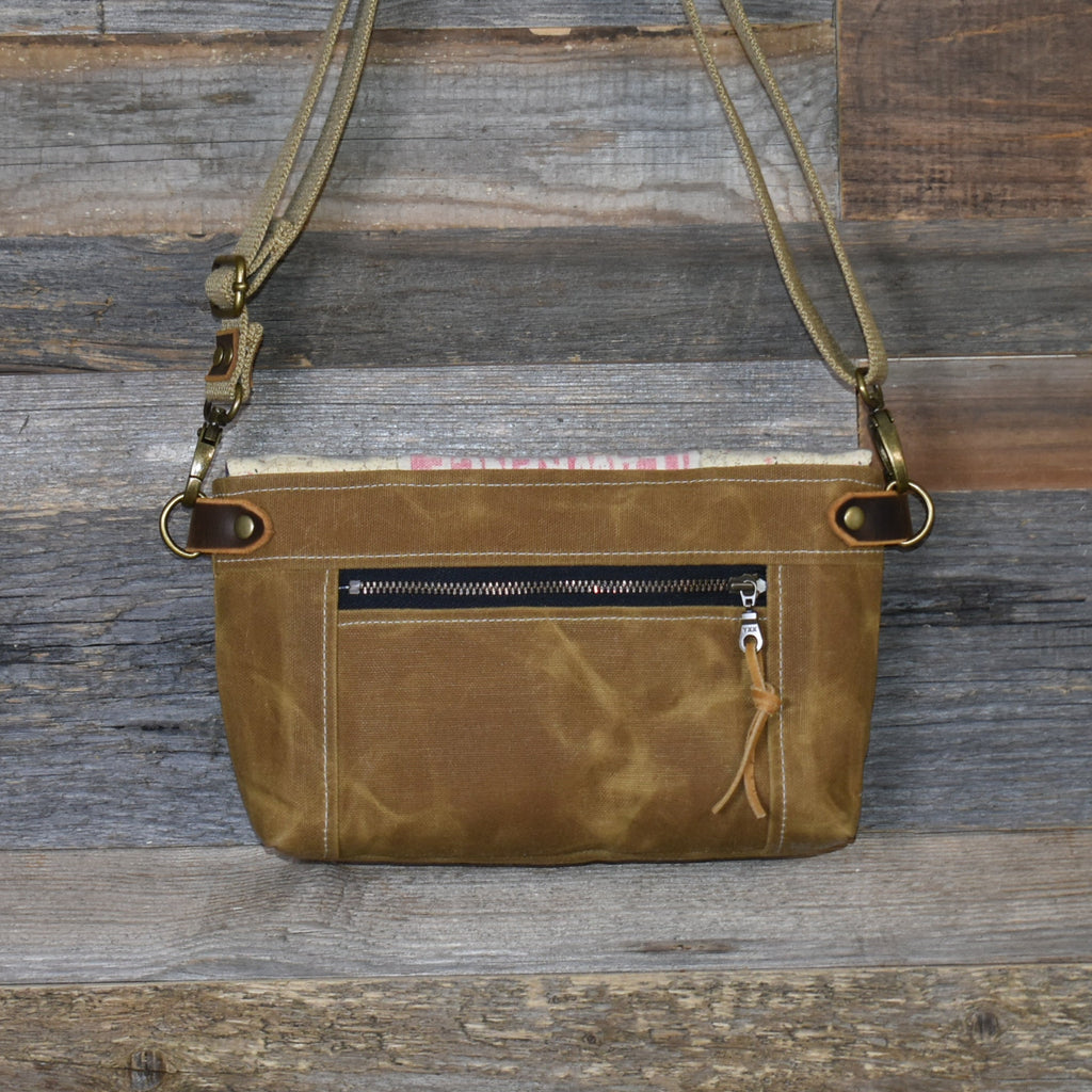 Antique Quilt + Vintage Lead Shot Bag + Waxed Canvas Sling Bag