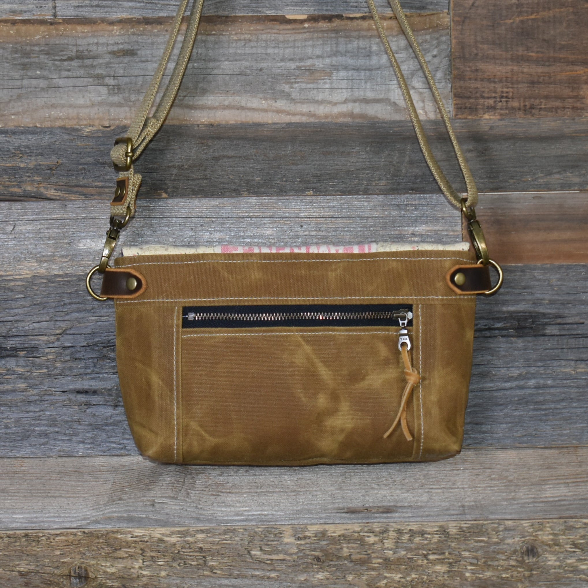 Antique Quilt + Vintage Lead Shot Bag + Waxed Canvas Sling Bag