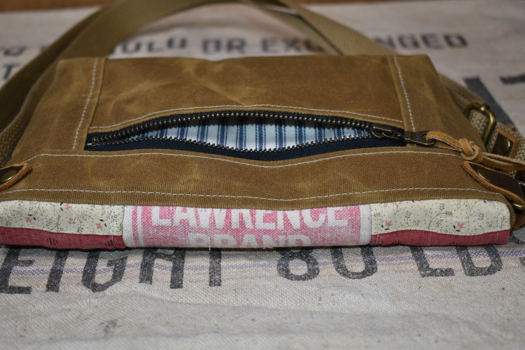 Antique Quilt + Vintage Lead Shot Bag + Waxed Canvas Sling Bag