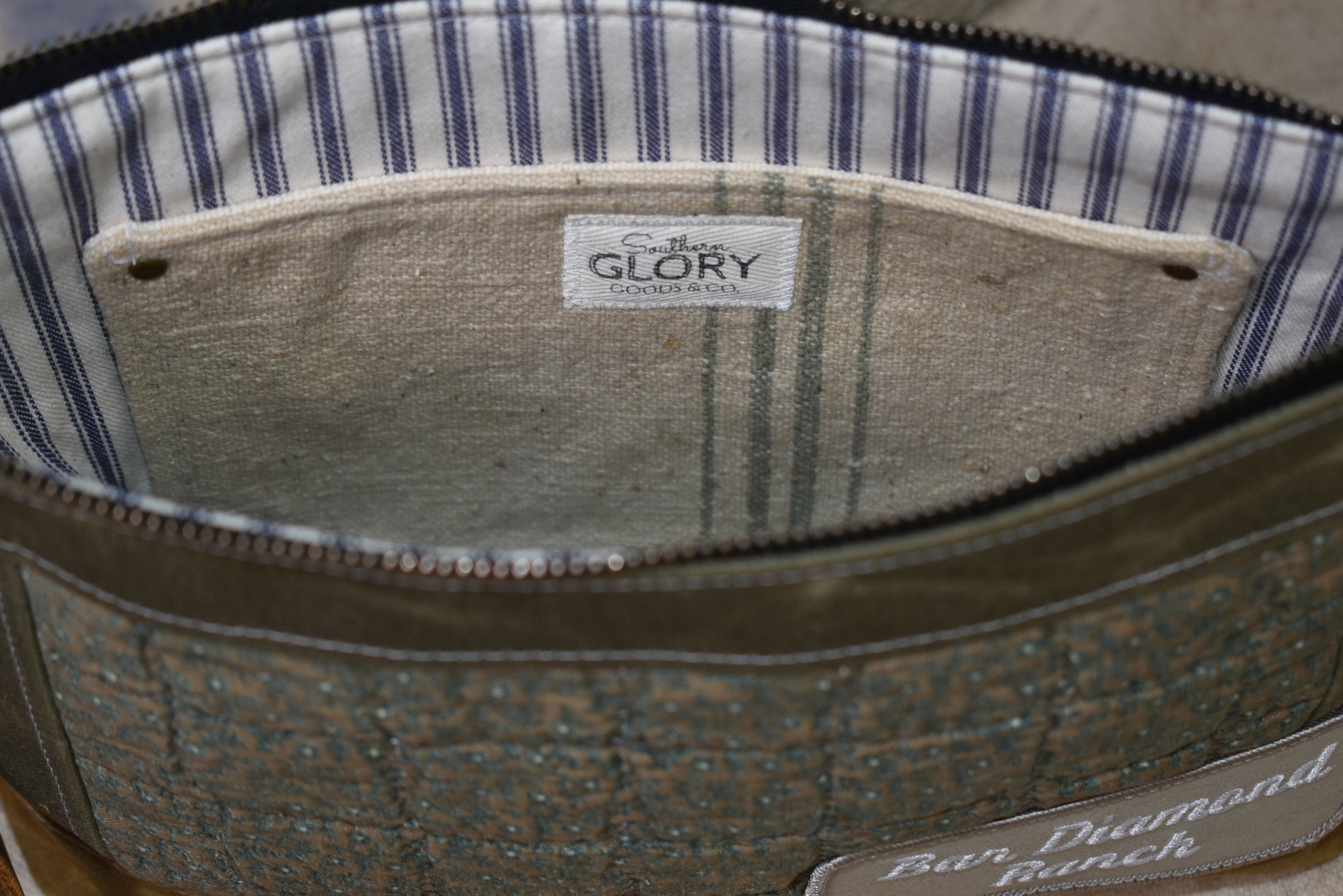 Antique Quilt + Vintage Patch + Waxed Canvas Purse