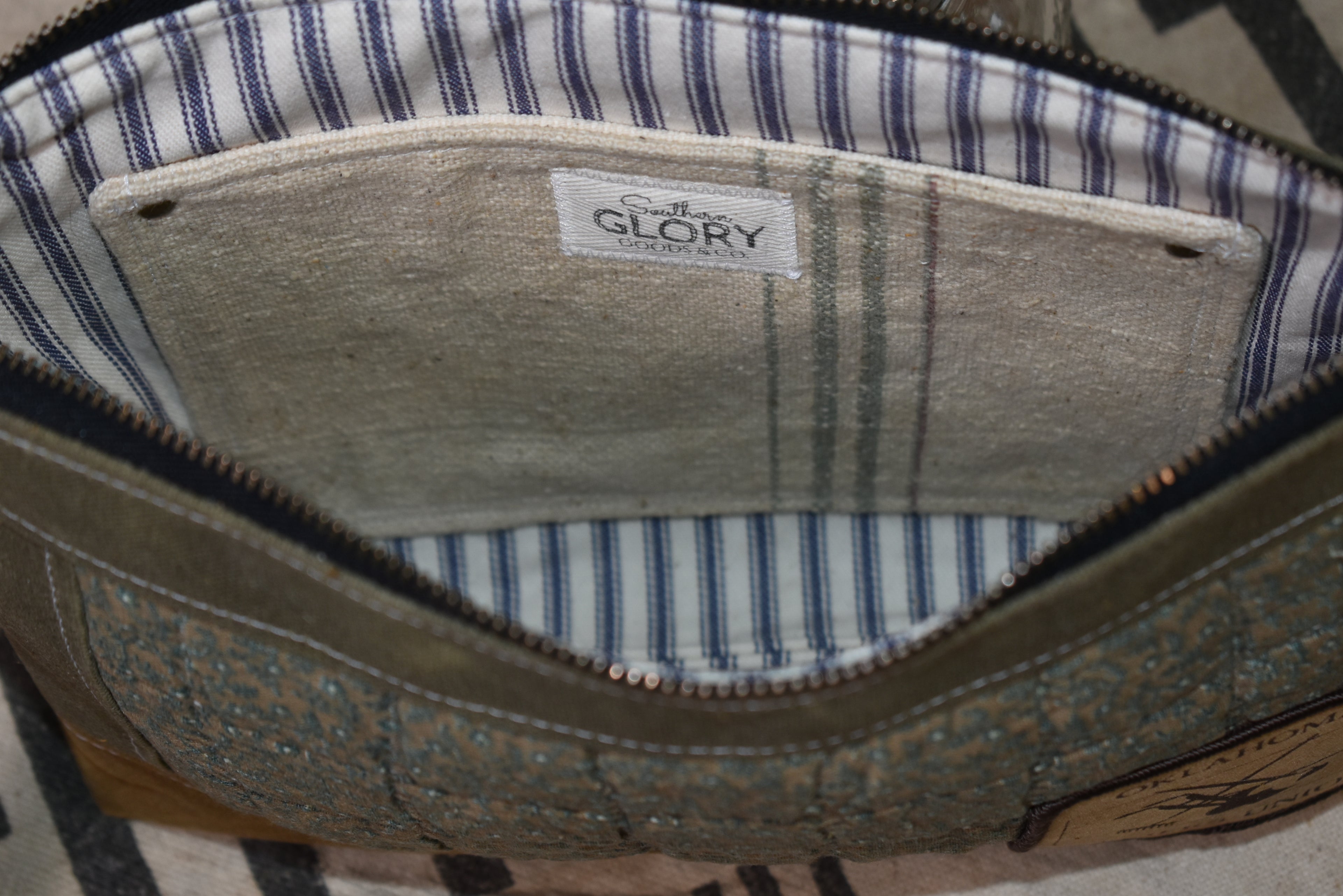 Antique Quilt + Vintage Patch + Waxed Canvas Purse