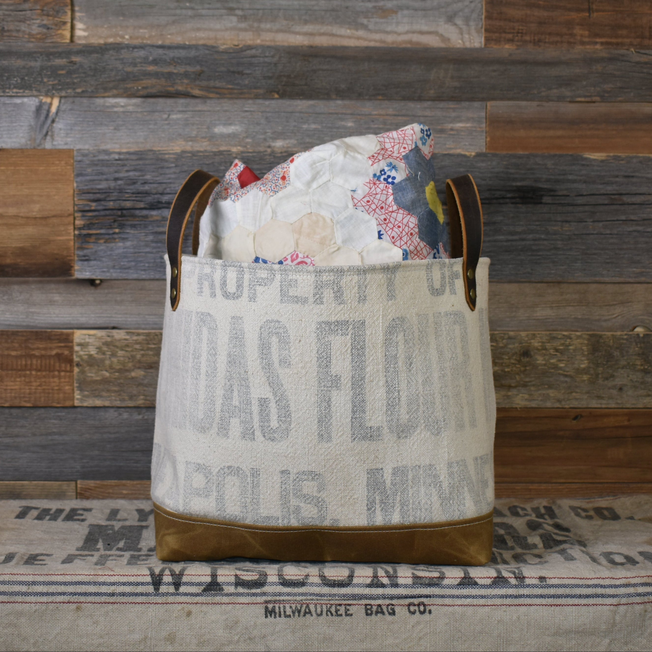 Antique King Midas Flour Mills Basket Tote