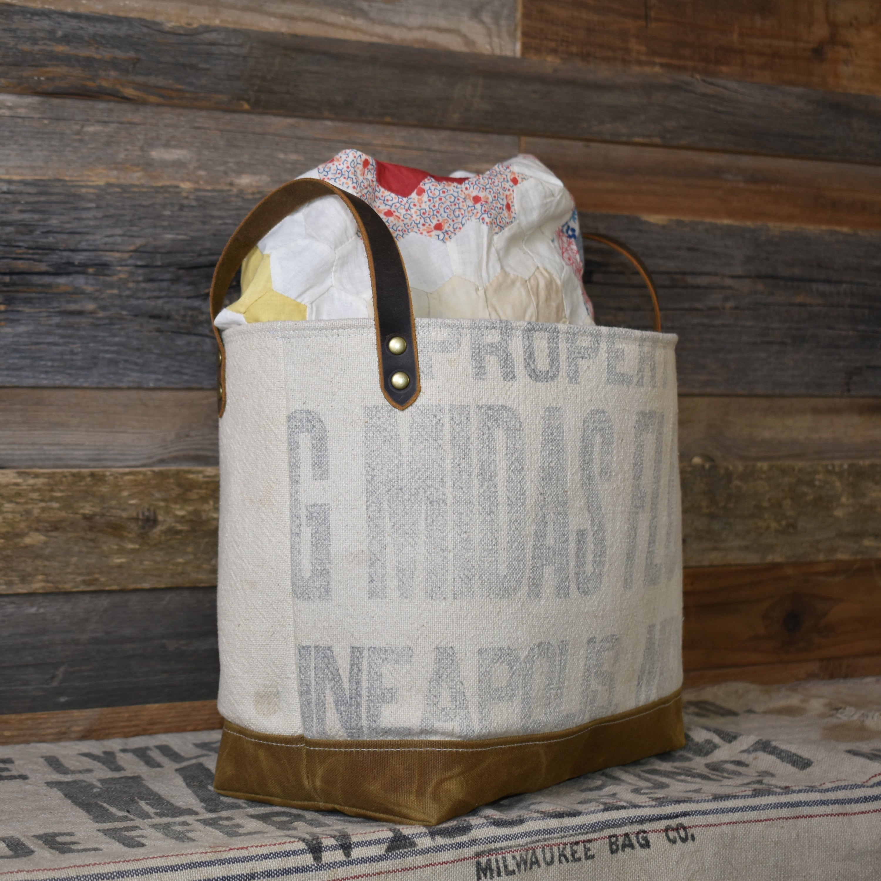 Antique King Midas Flour Mills Basket Tote