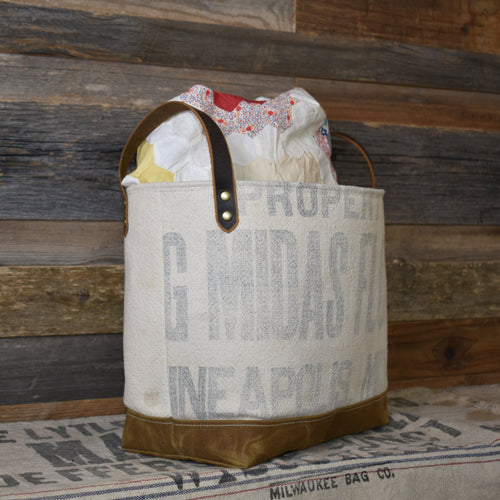 Antique King Midas Flour Mills Basket Tote