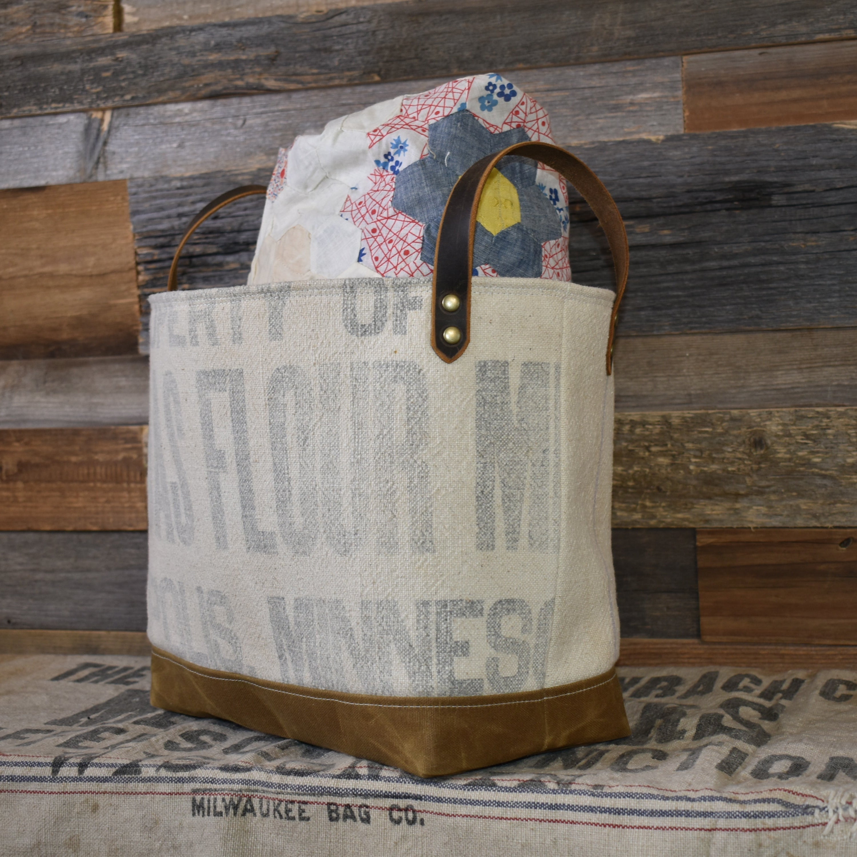 Antique King Midas Flour Mills Basket Tote