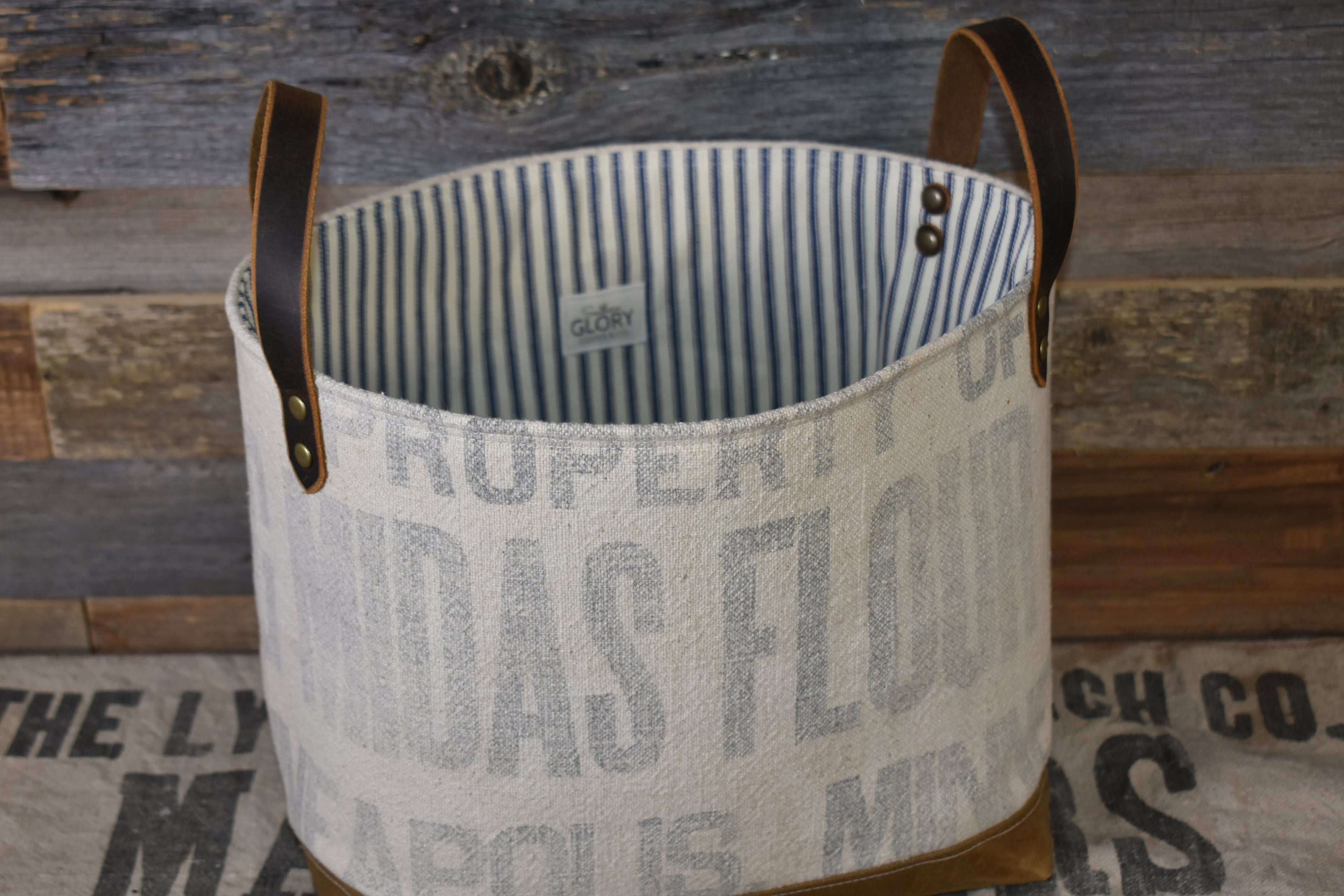 Antique King Midas Flour Mills Basket Tote