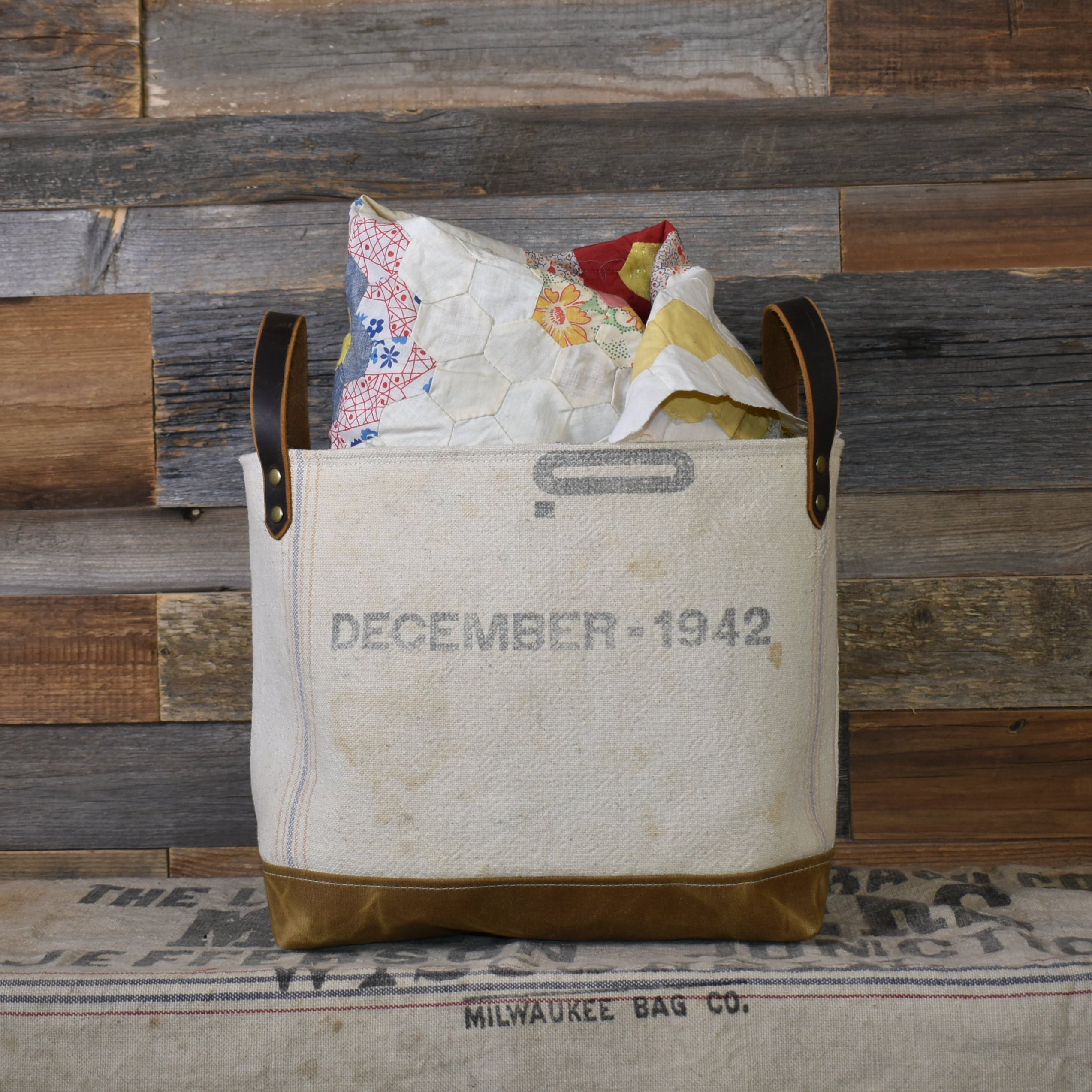 Antique K.C. Macaroni & Impt. Co. Basket Tote