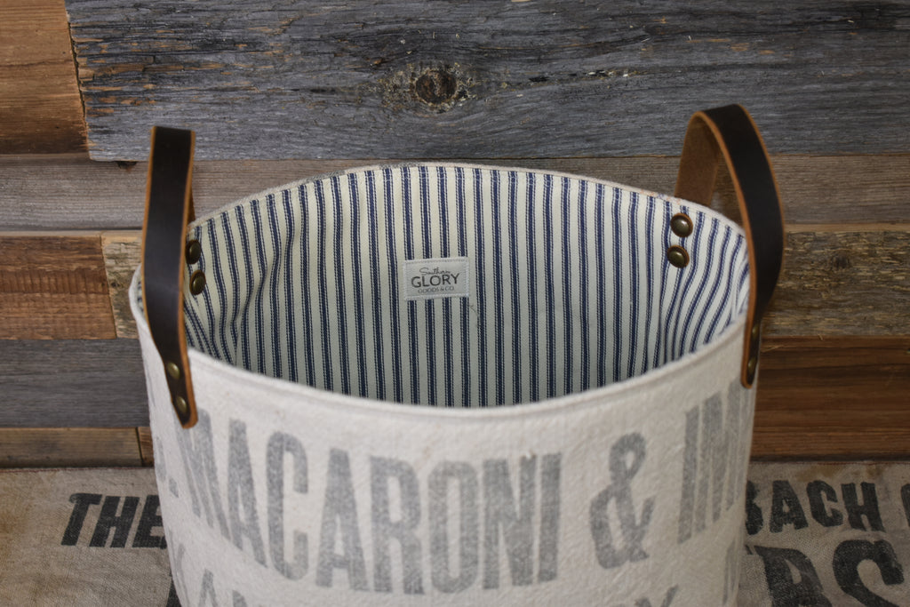 Antique K.C. Macaroni & Impt. Co. Basket Tote