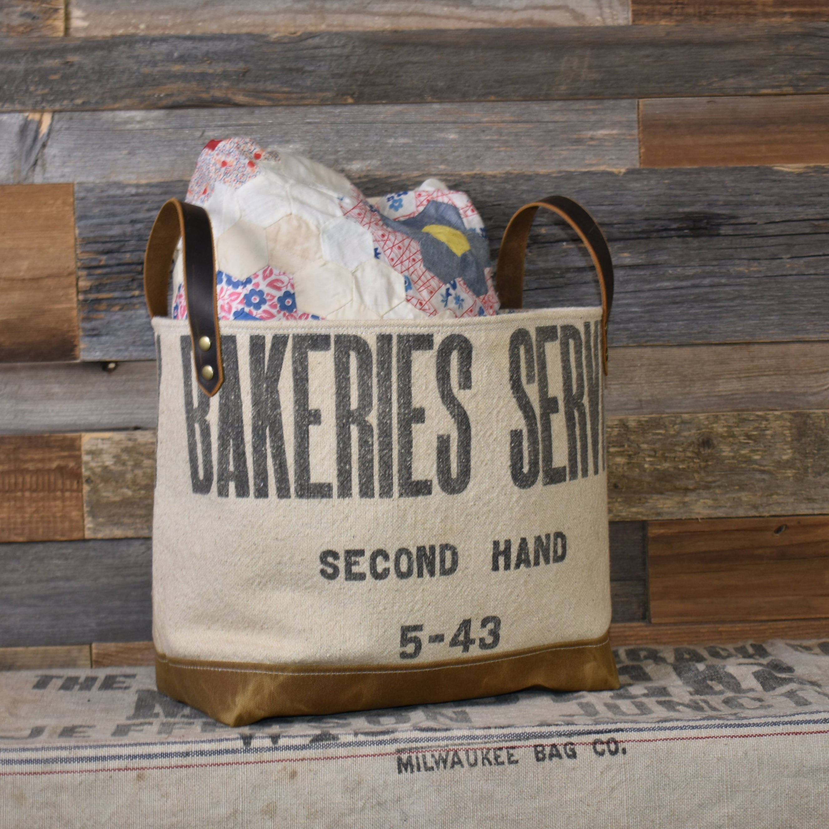 Antique Purity Bakeries Service Basket Tote