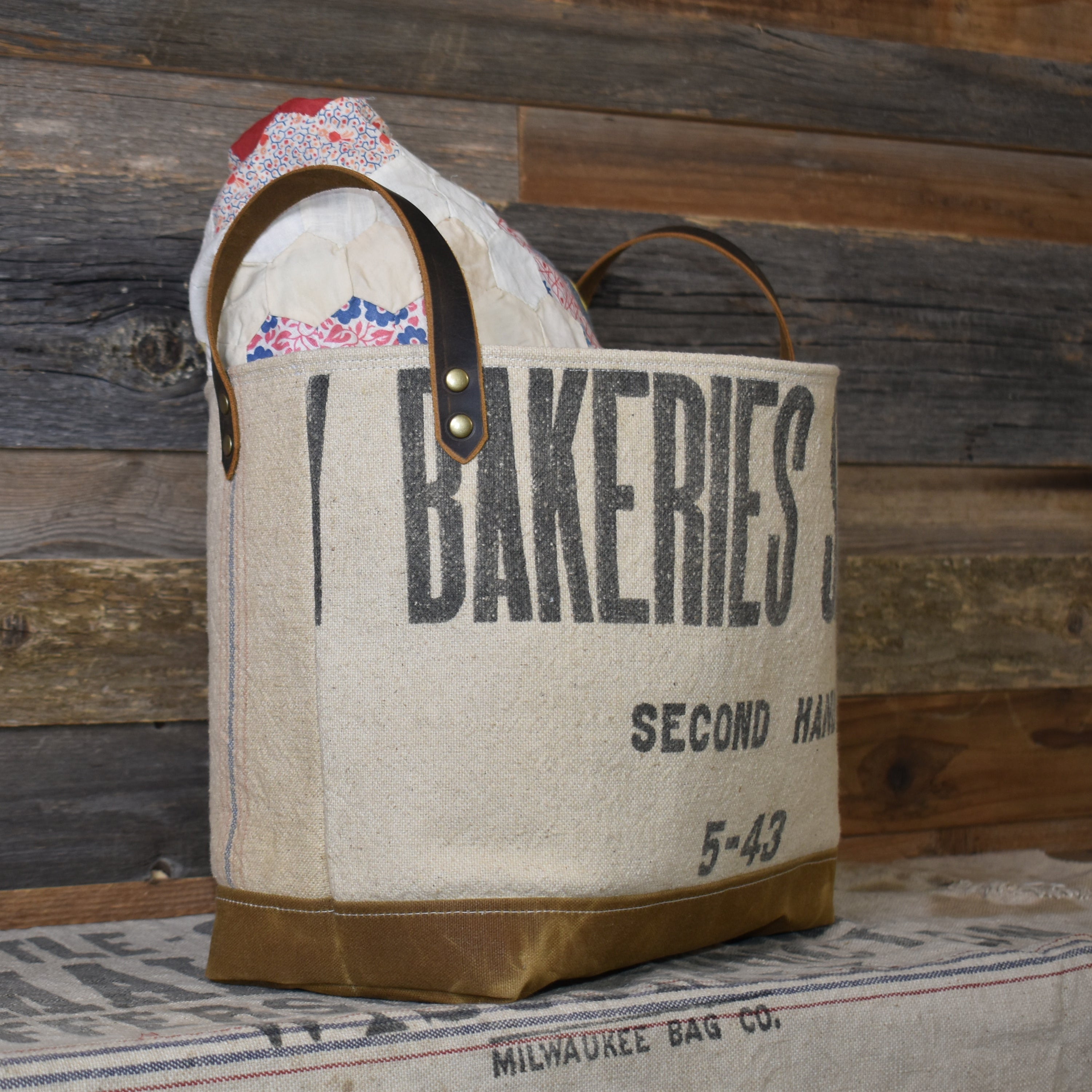 Antique Purity Bakeries Service Basket Tote