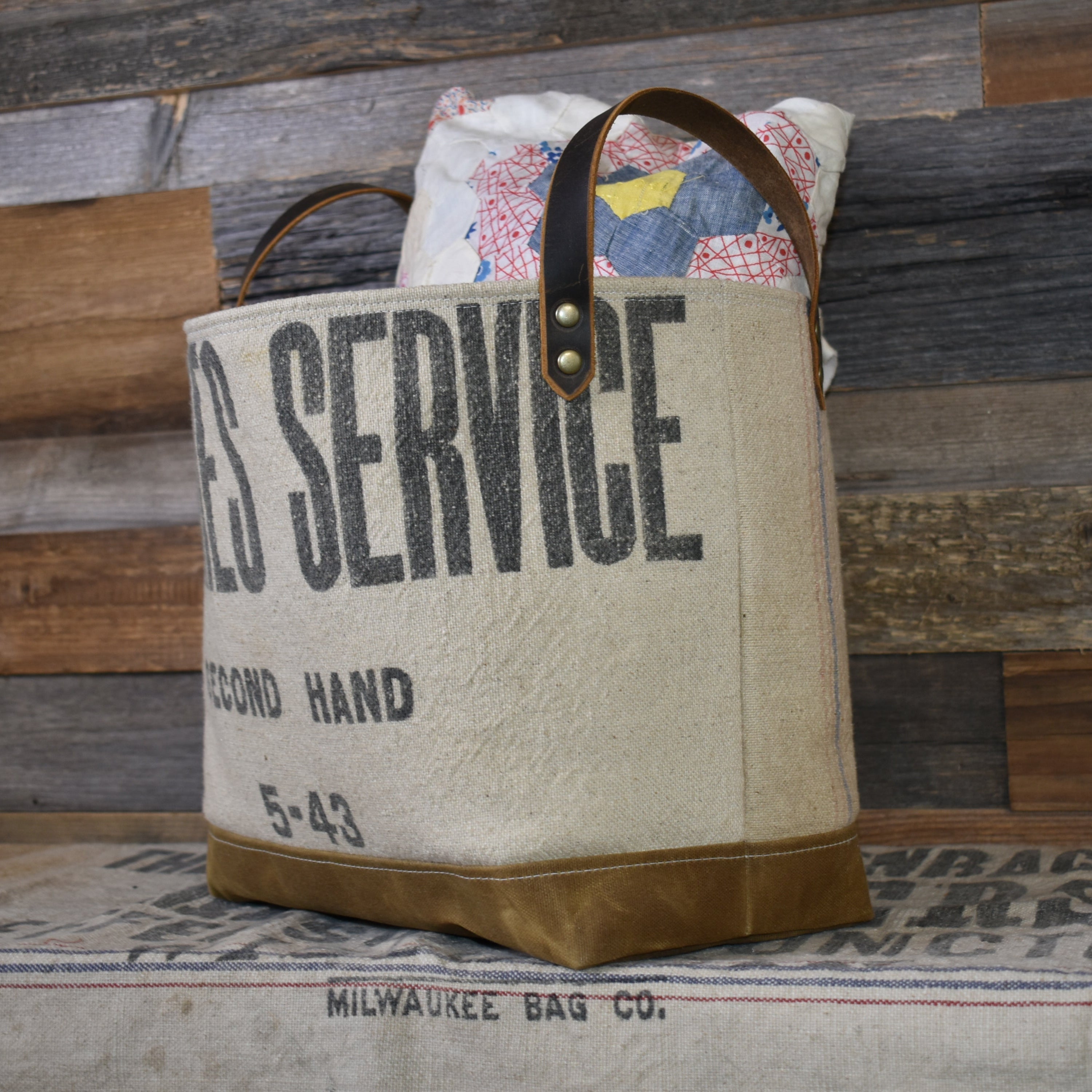 Antique Purity Bakeries Service Basket Tote