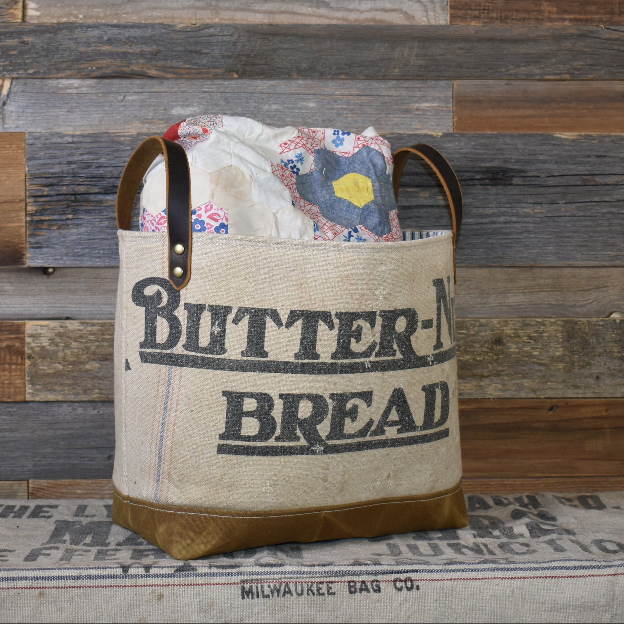 Antique Schulze Butter-Nut Bread Basket Tote