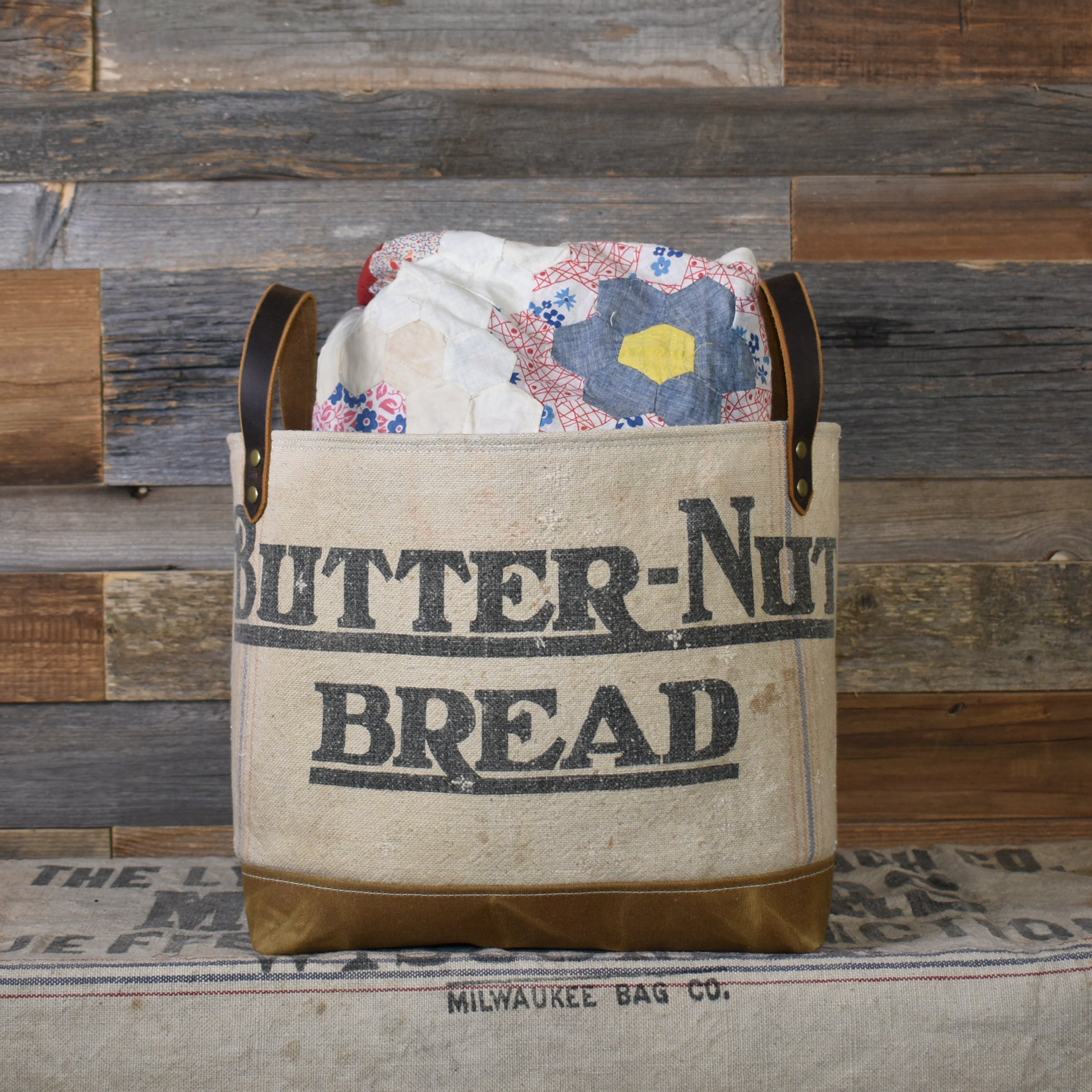 Antique Schulze Butter-Nut Bread Basket Tote