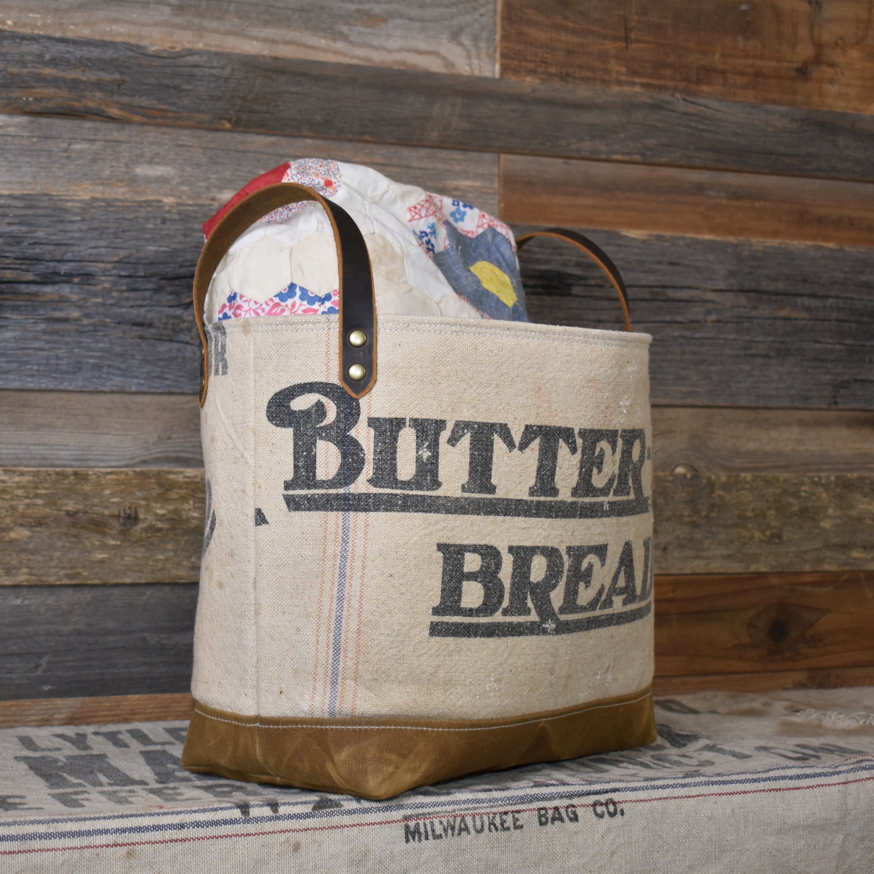 Antique Schulze Butter-Nut Bread Basket Tote