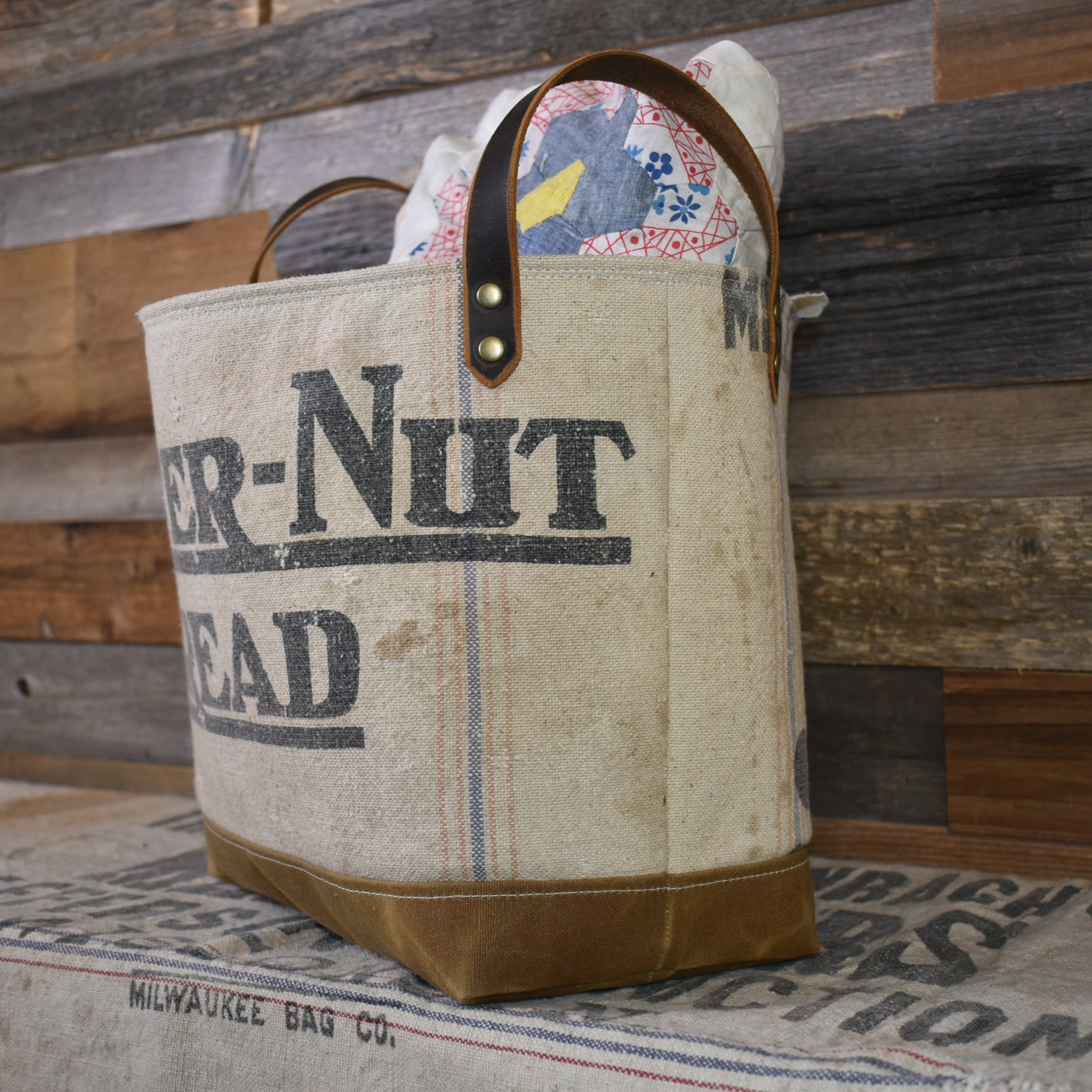 Antique Schulze Butter-Nut Bread Basket Tote