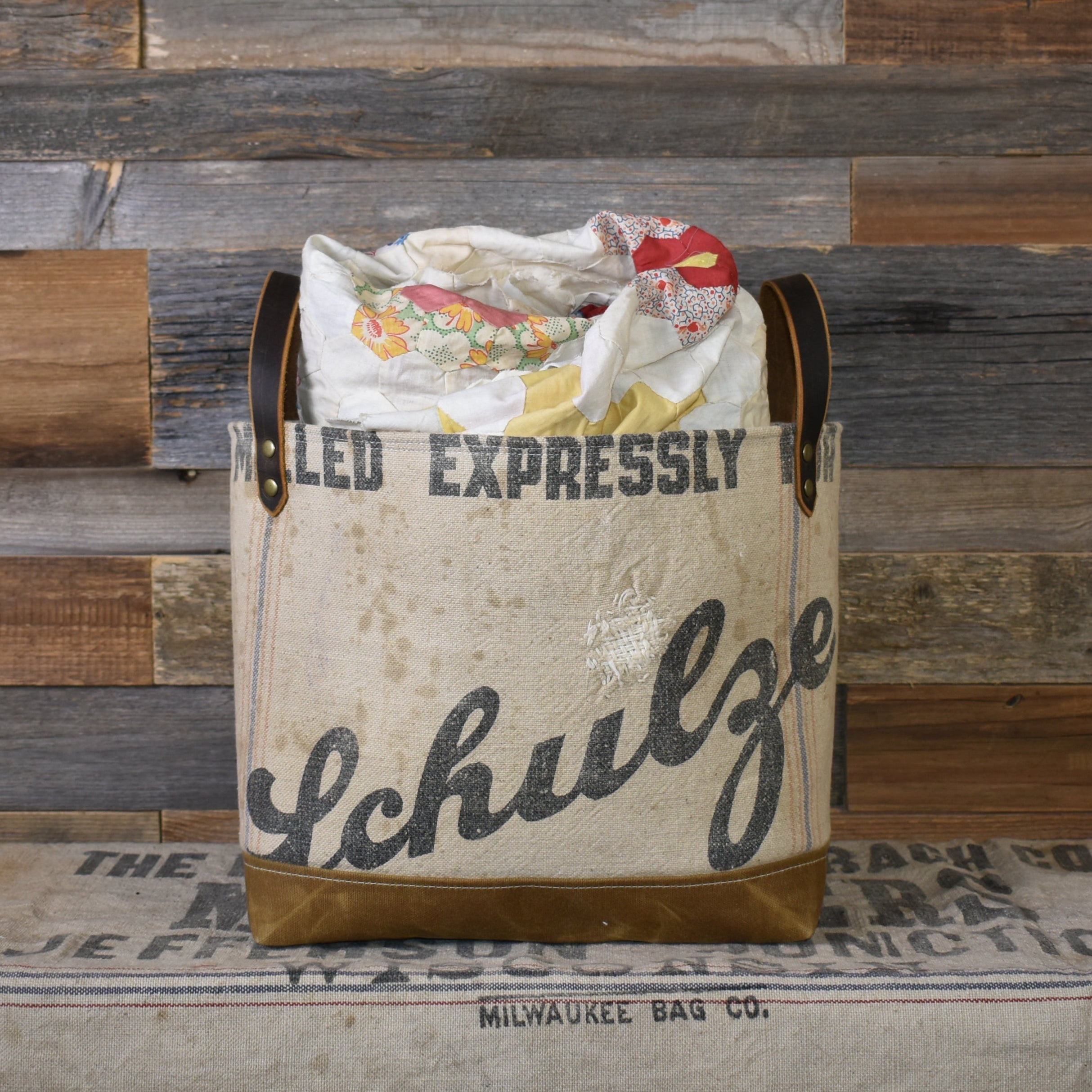 Antique Schulze Butter-Nut Bread Basket Tote