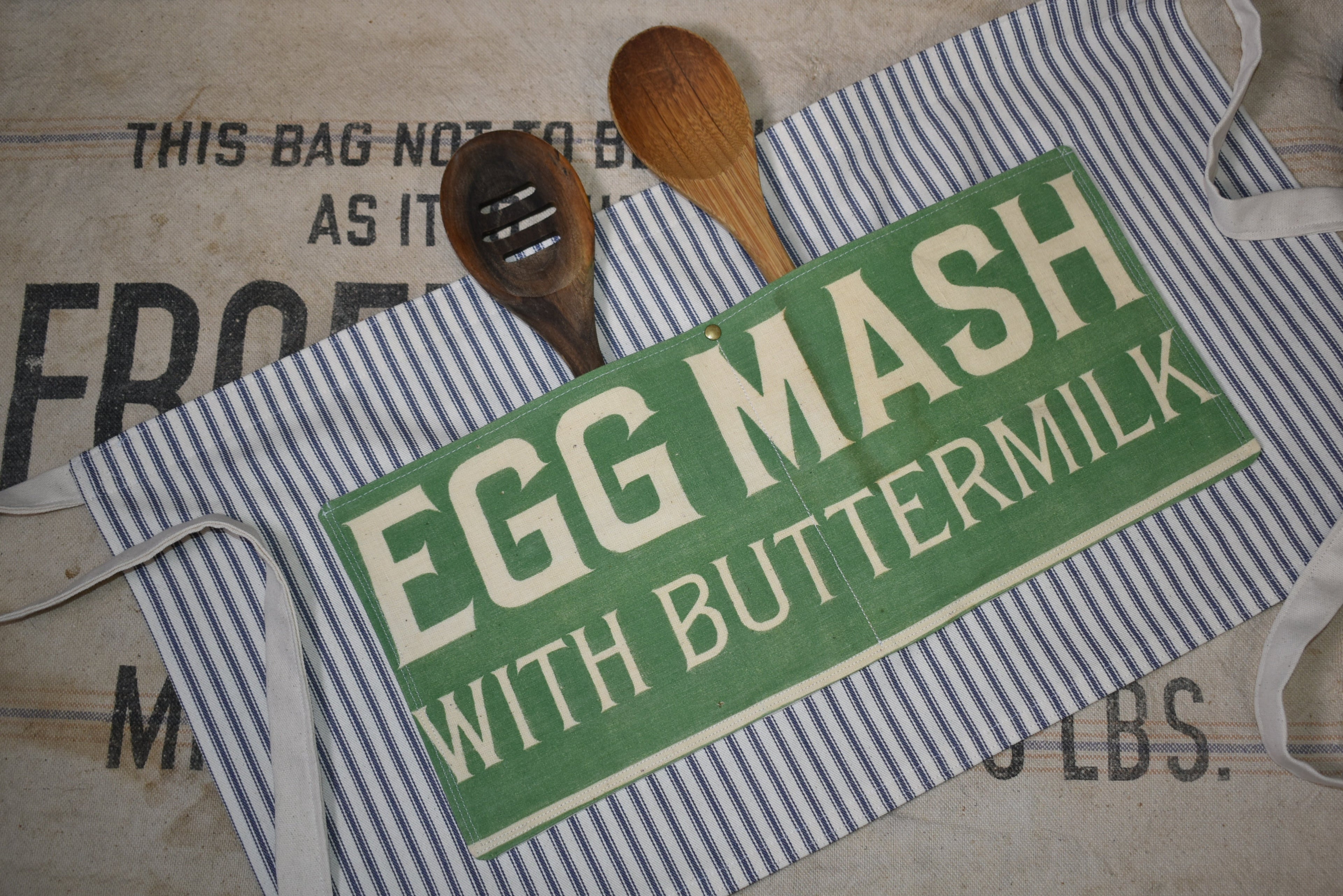 Vintage Red Comb Egg Mash Farmhouse Apron