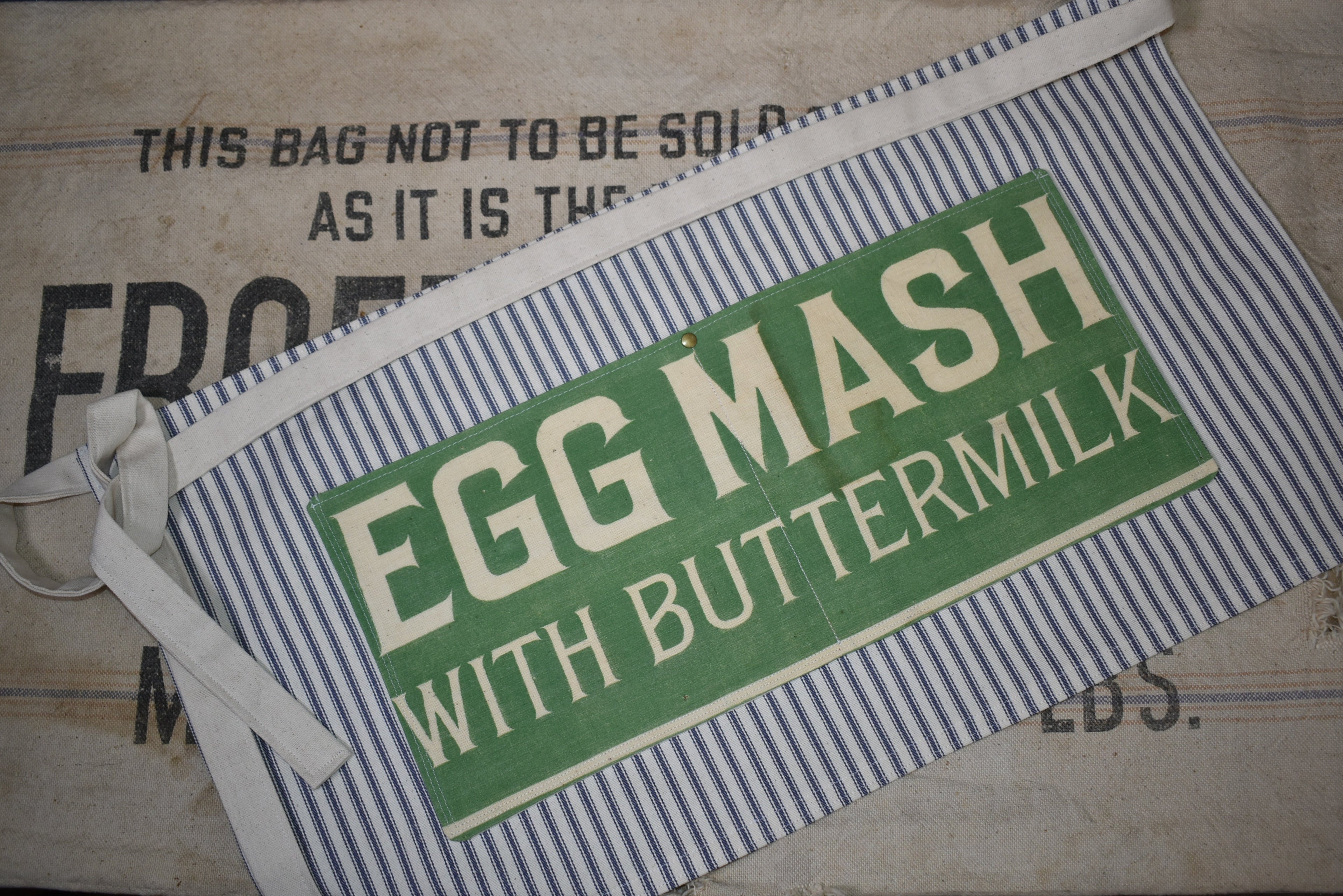 Vintage Red Comb Egg Mash Farmhouse Apron