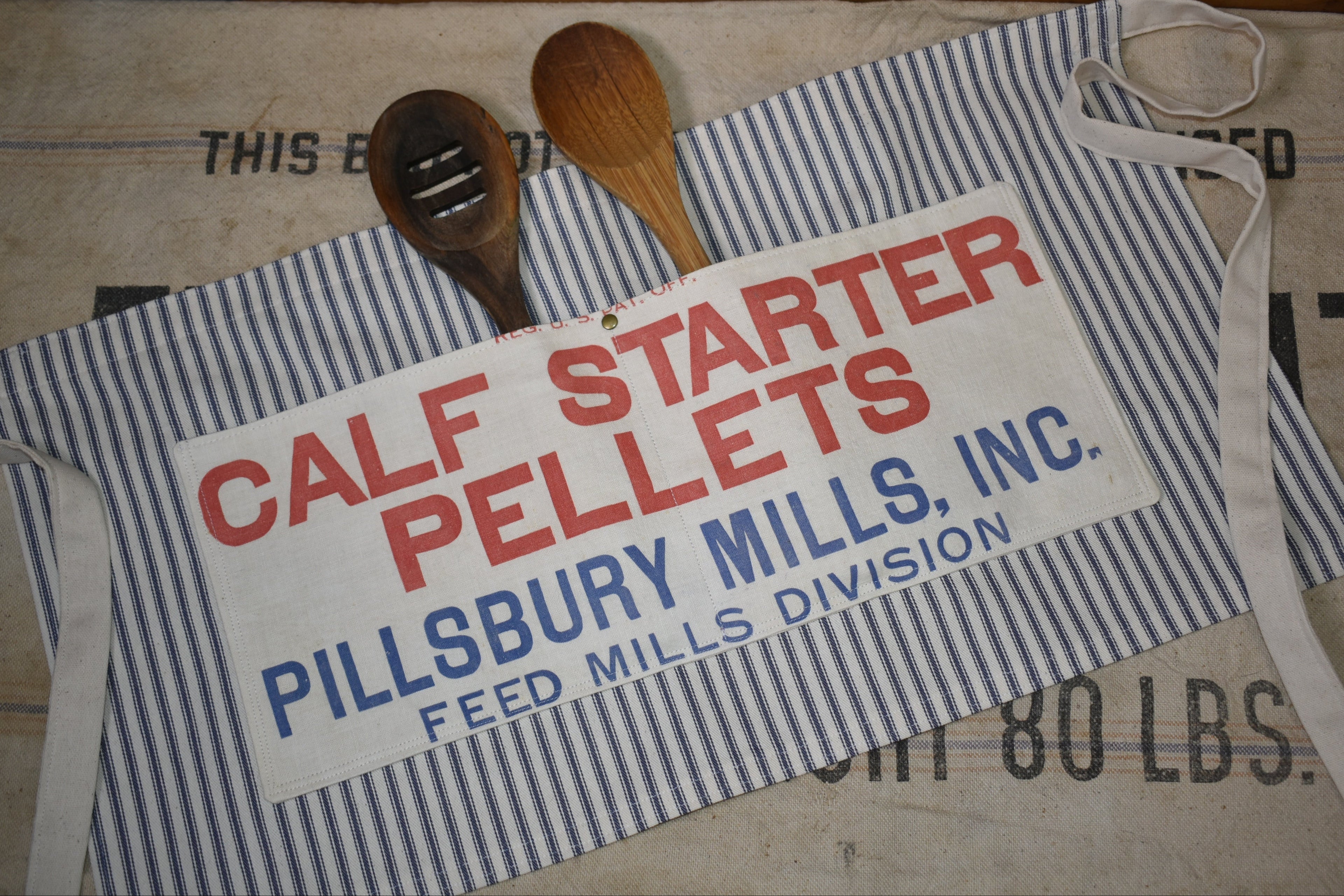 Vintage Pillsbury Calf Starter Farmhouse Apron