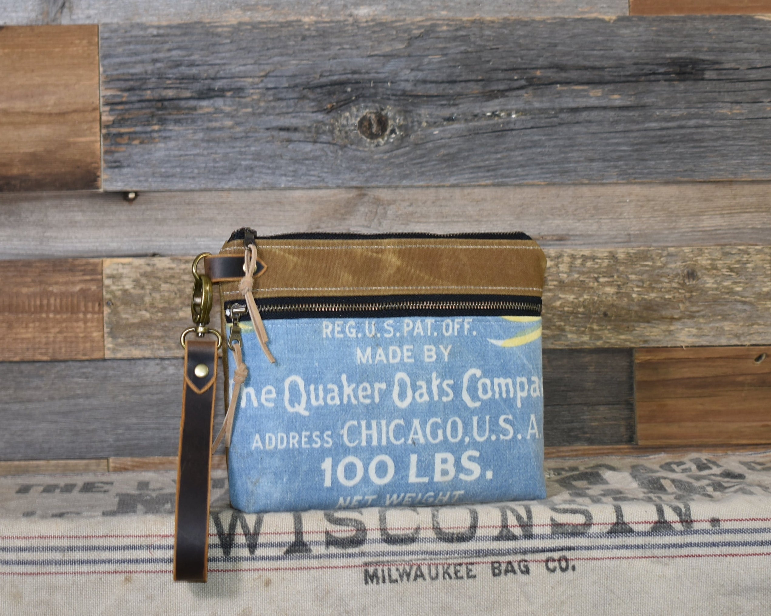 Vintage Ful-O-Pep Feed Sack Wristlet Clutch