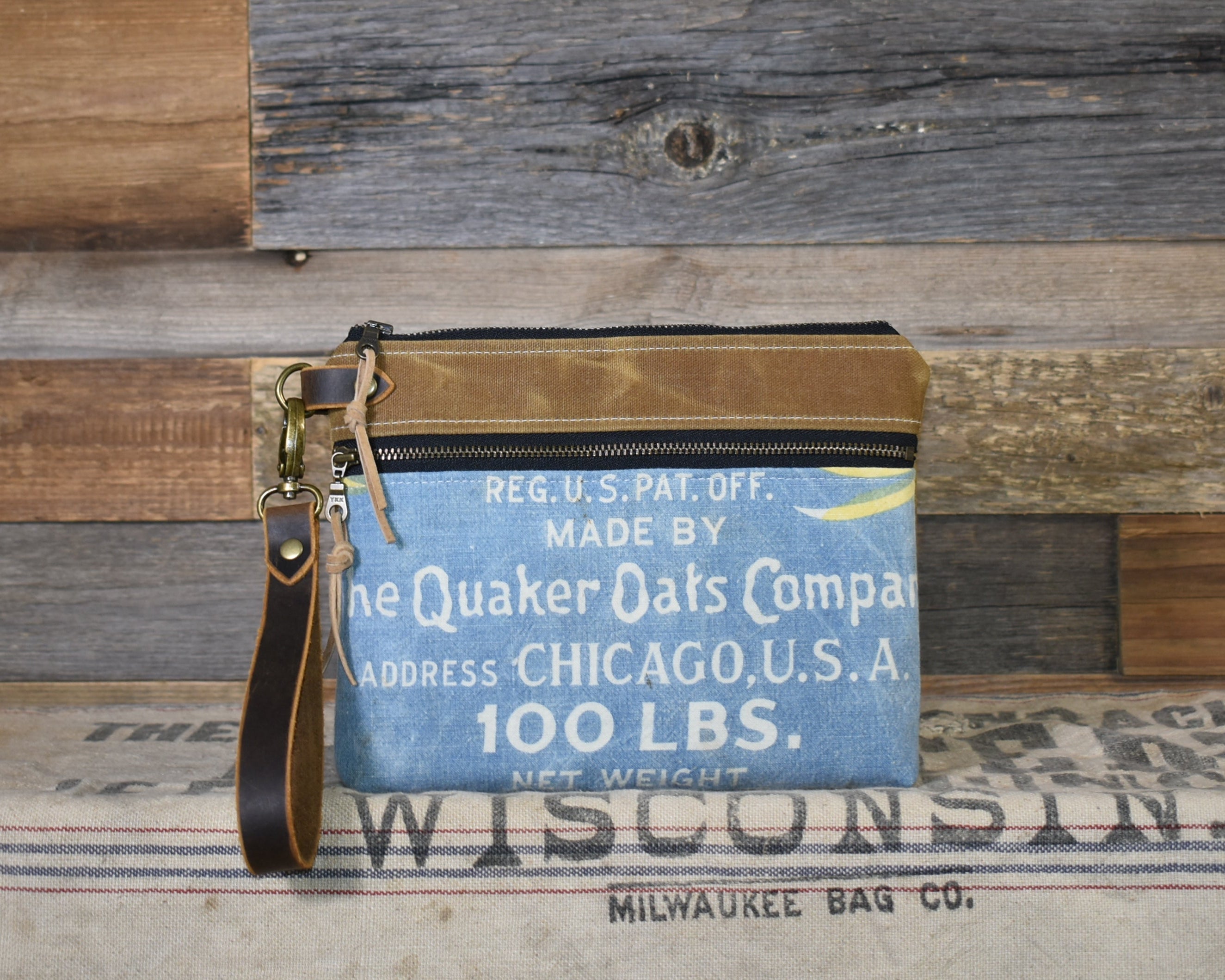 Vintage Ful-O-Pep Feed Sack Wristlet Clutch