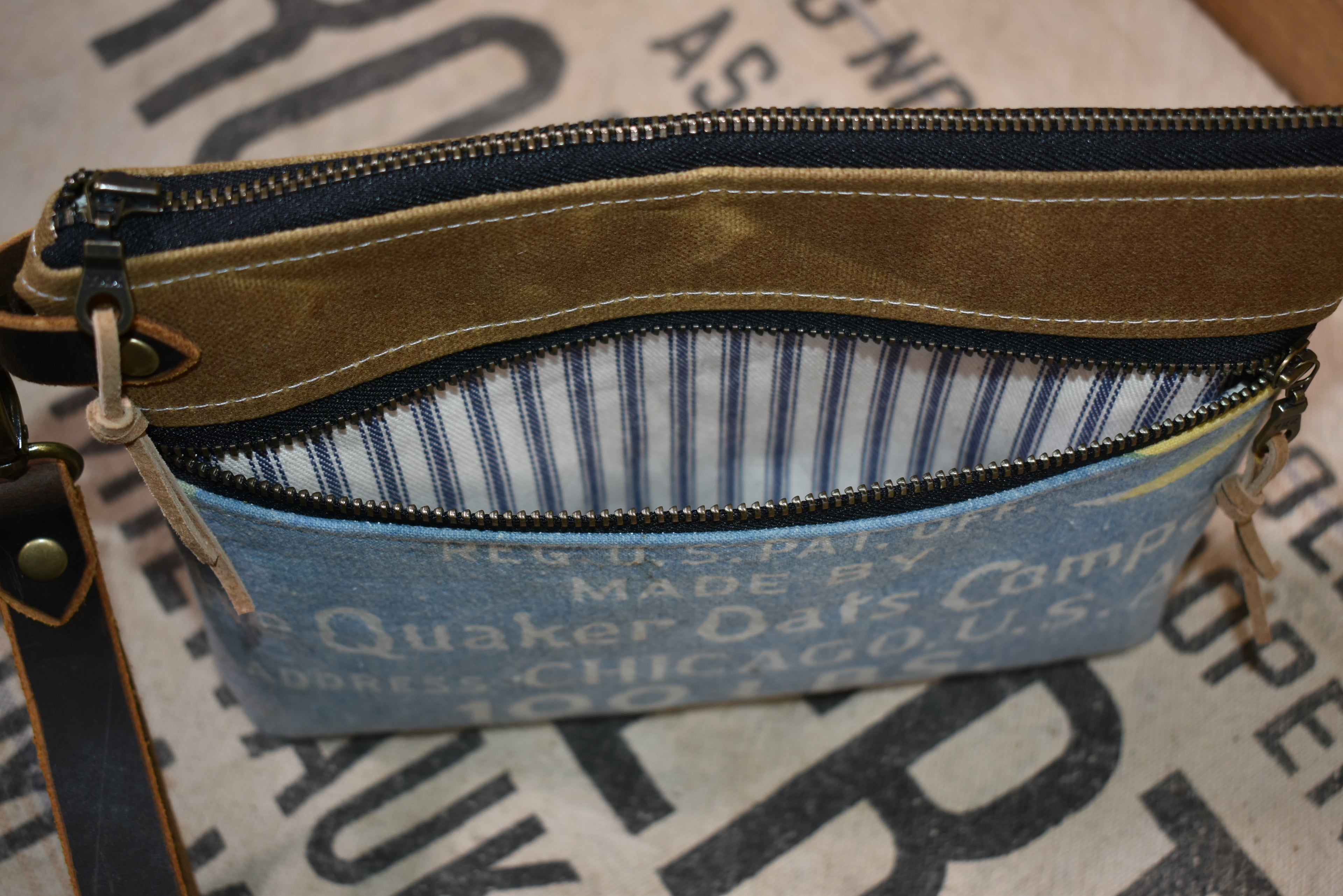 Vintage Ful-O-Pep Feed Sack Wristlet Clutch