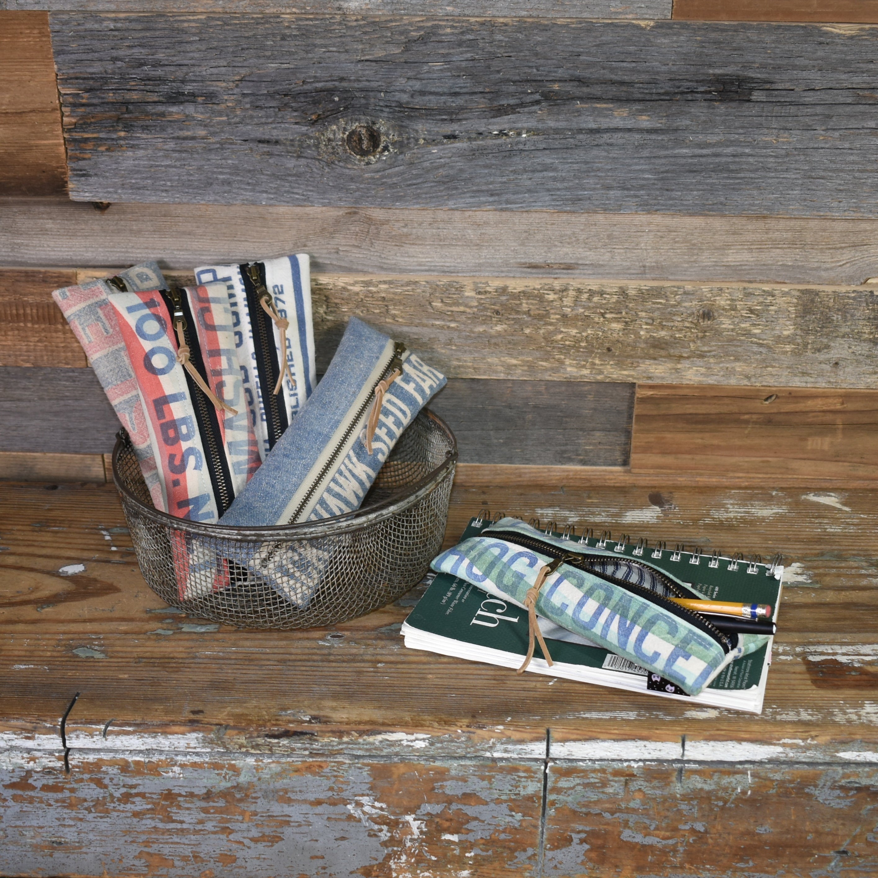 Vintage Feed/Seed Sack Zipper Pouch