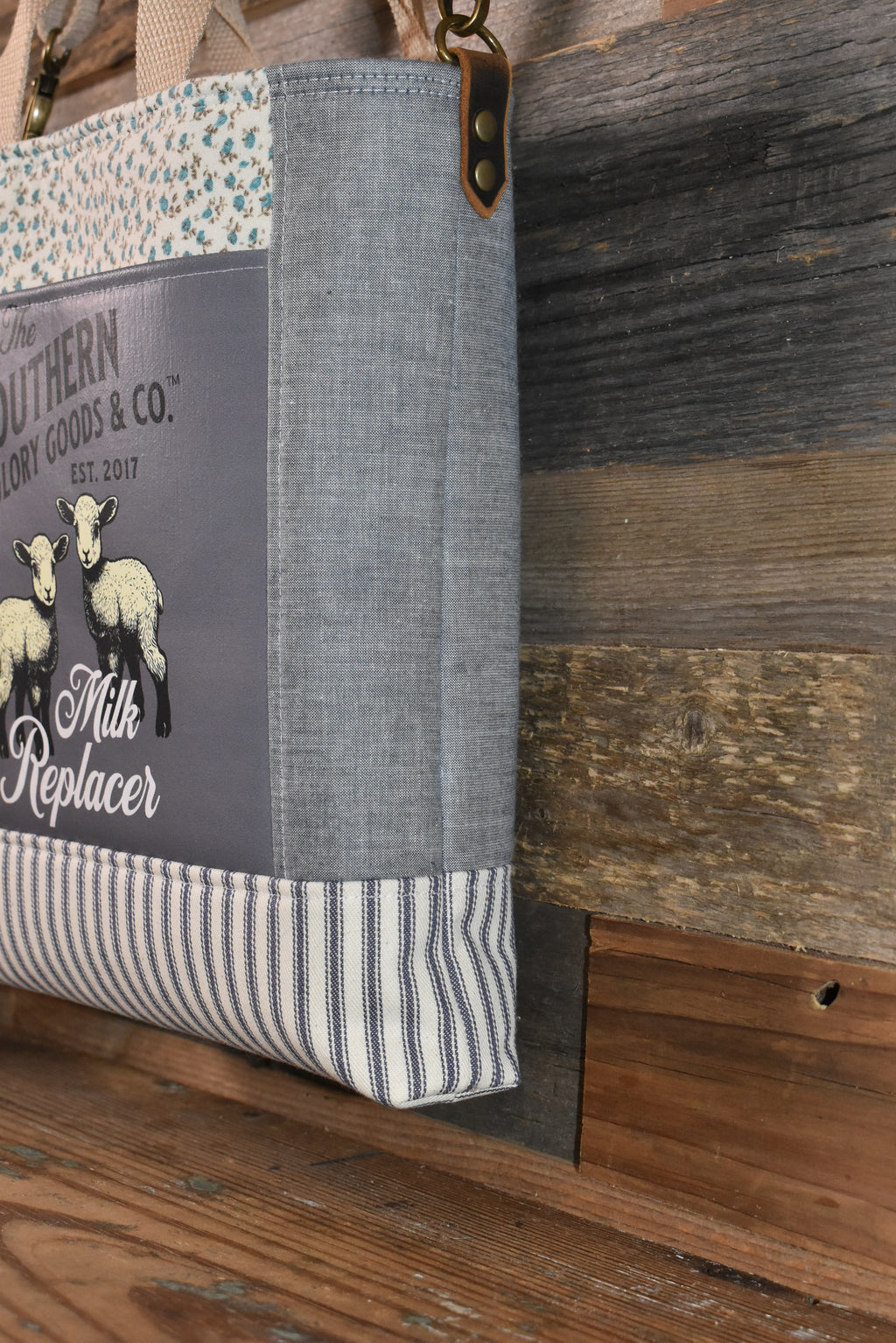 Handmade Vintage Style Lamb Milk Replacer Tote