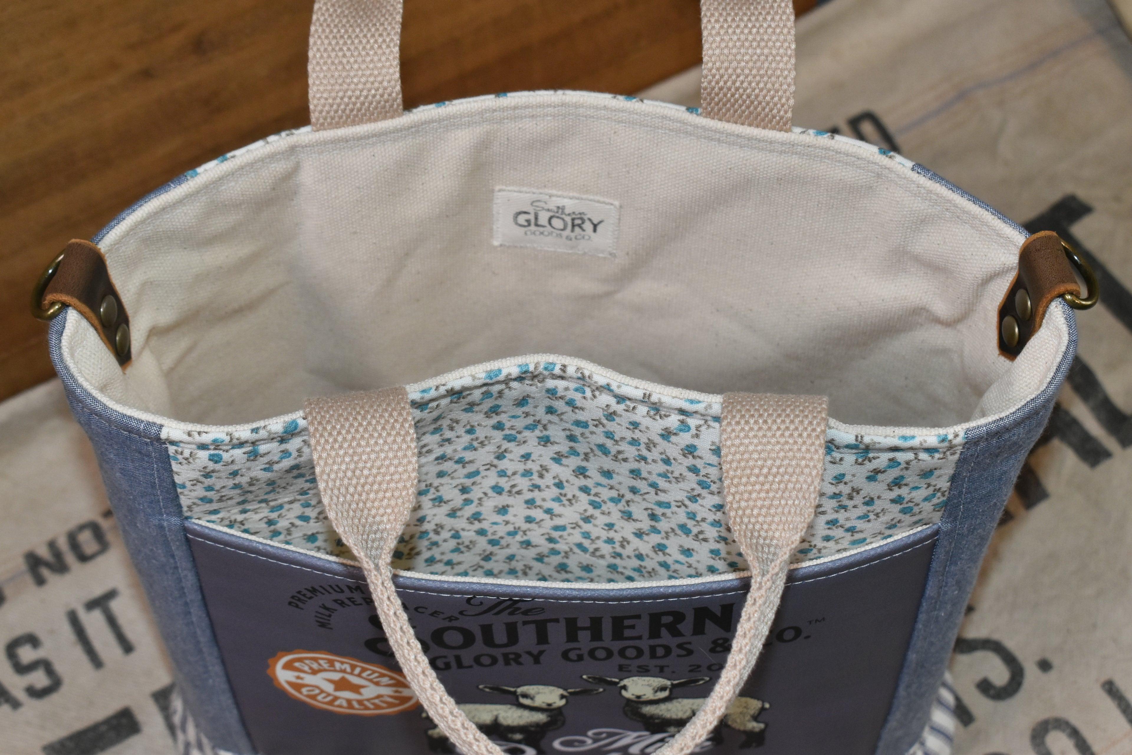 Handmade Vintage Style Lamb Milk Replacer Tote