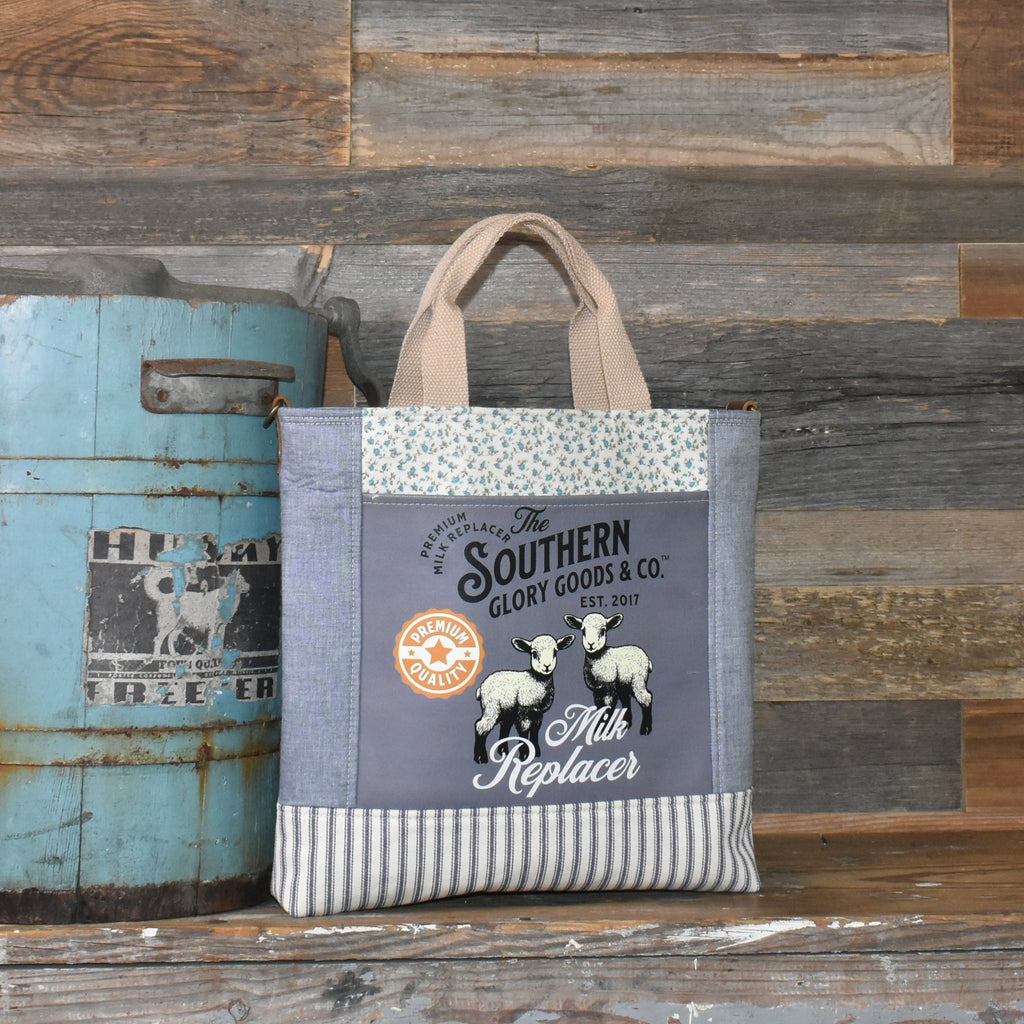 Handmade Vintage Style Lamb Milk Replacer Tote