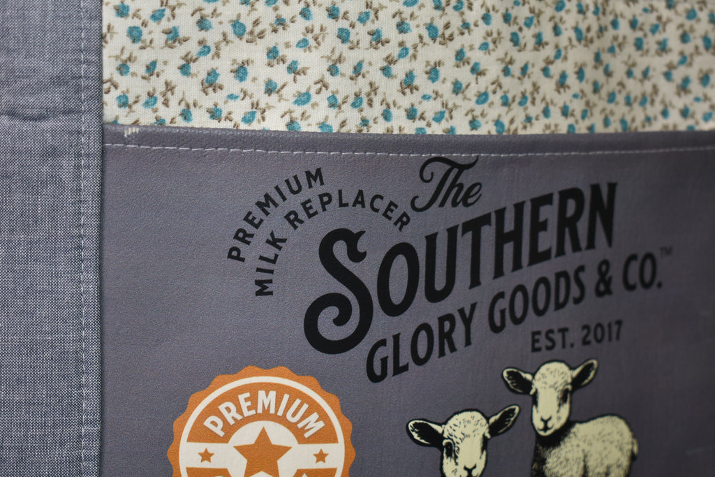 Handmade Vintage Style Lamb Milk Replacer Tote