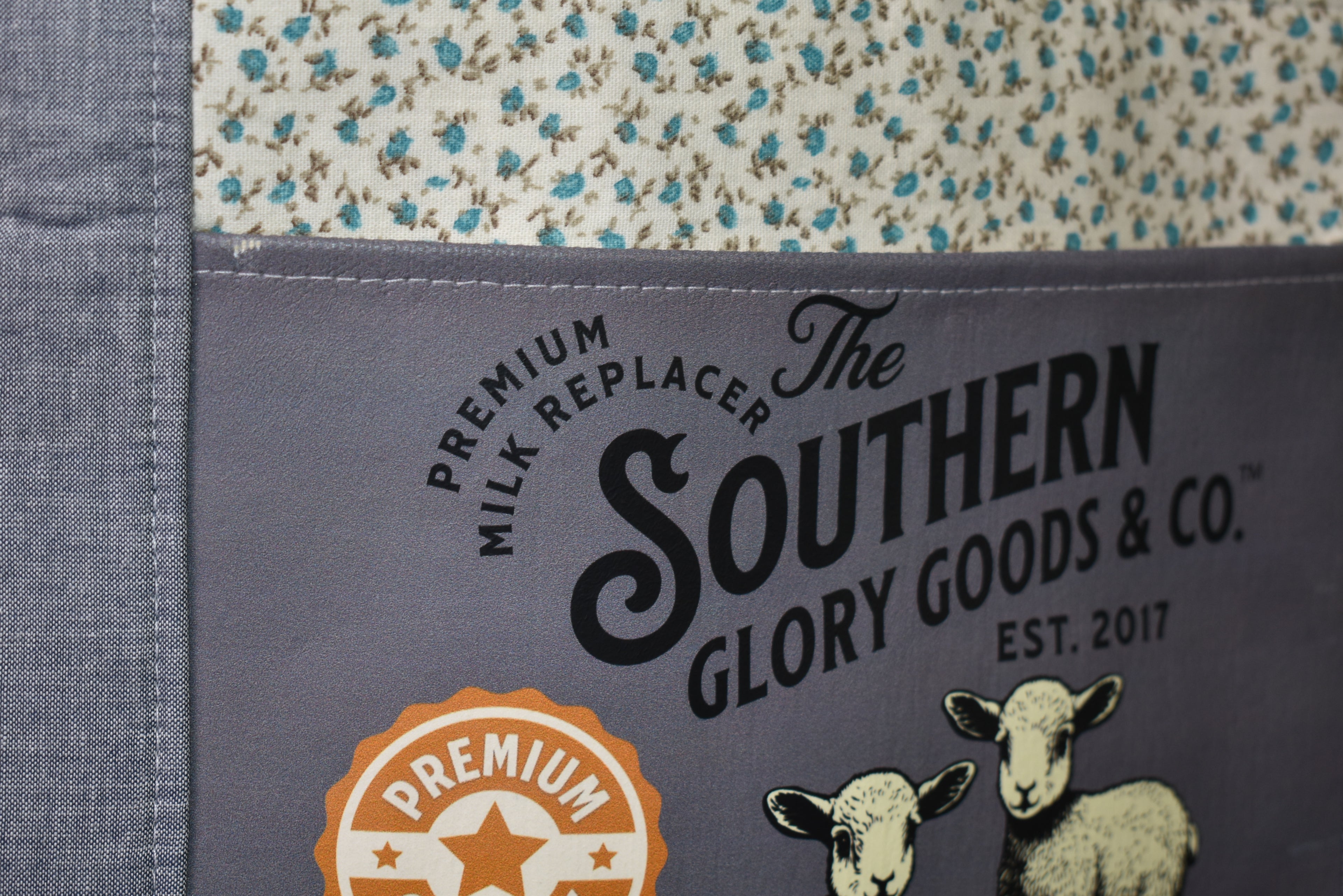 Handmade Vintage Style Lamb Milk Replacer Tote