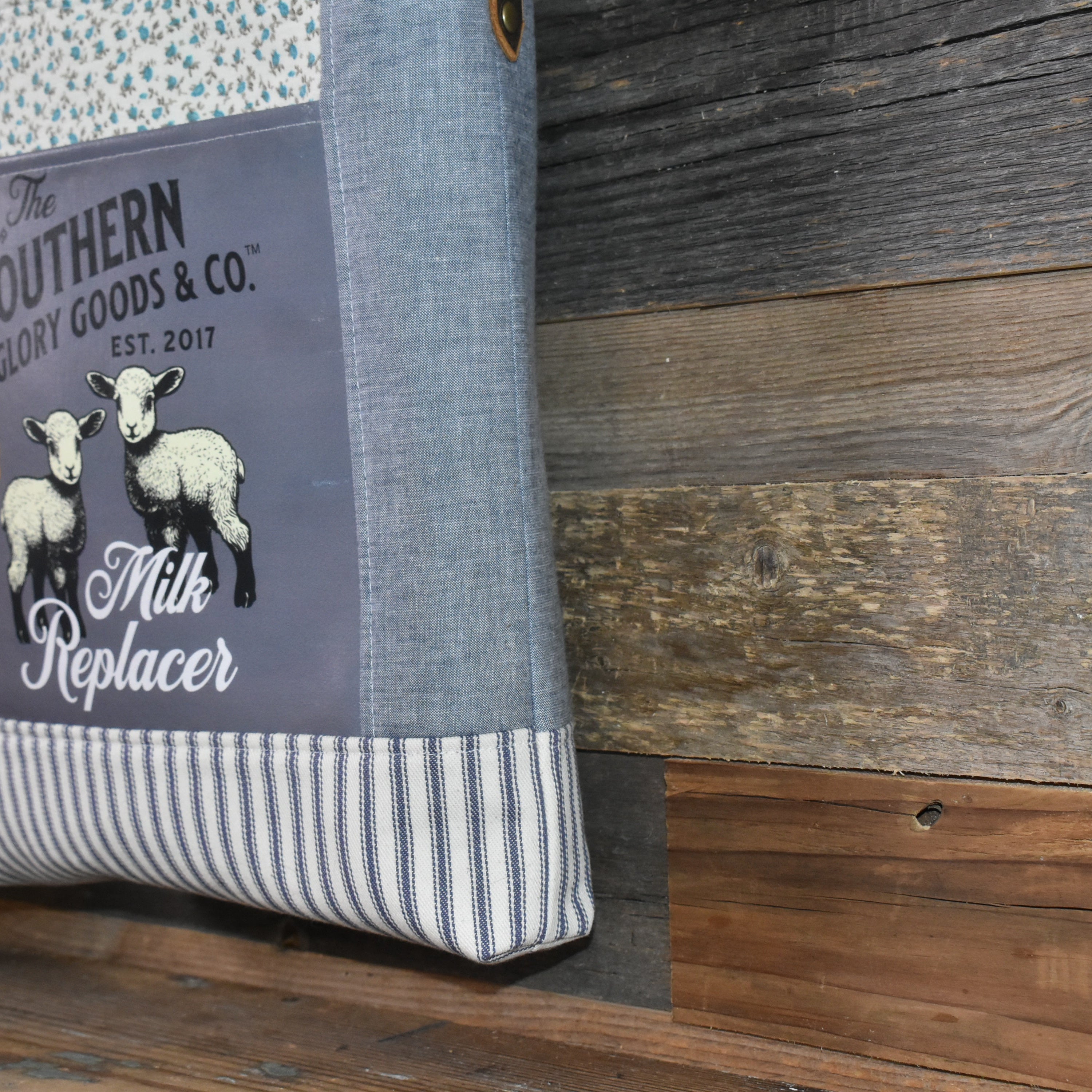 Handmade Vintage Style Lamb Milk Replacer Tote