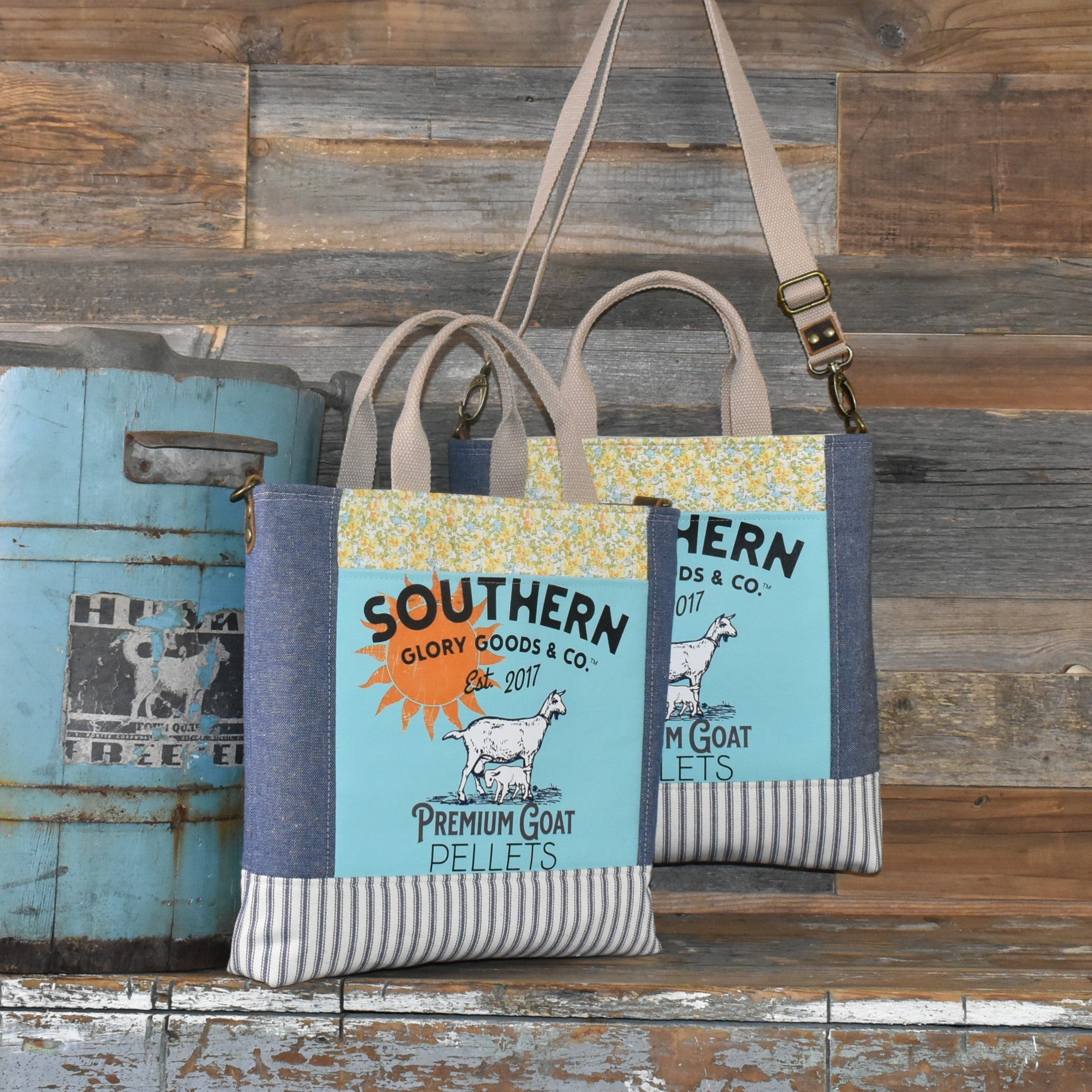 Handmade Vintage Style Goat Pellets Tote