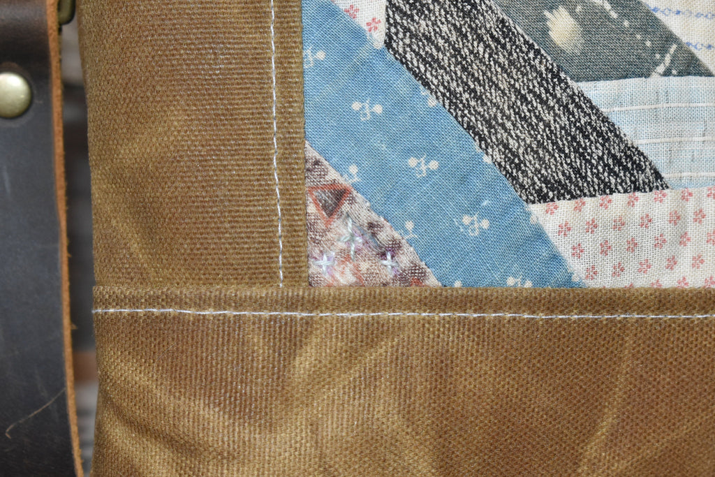Antique Civil War Era Quilt + Waxed Canvas Purse