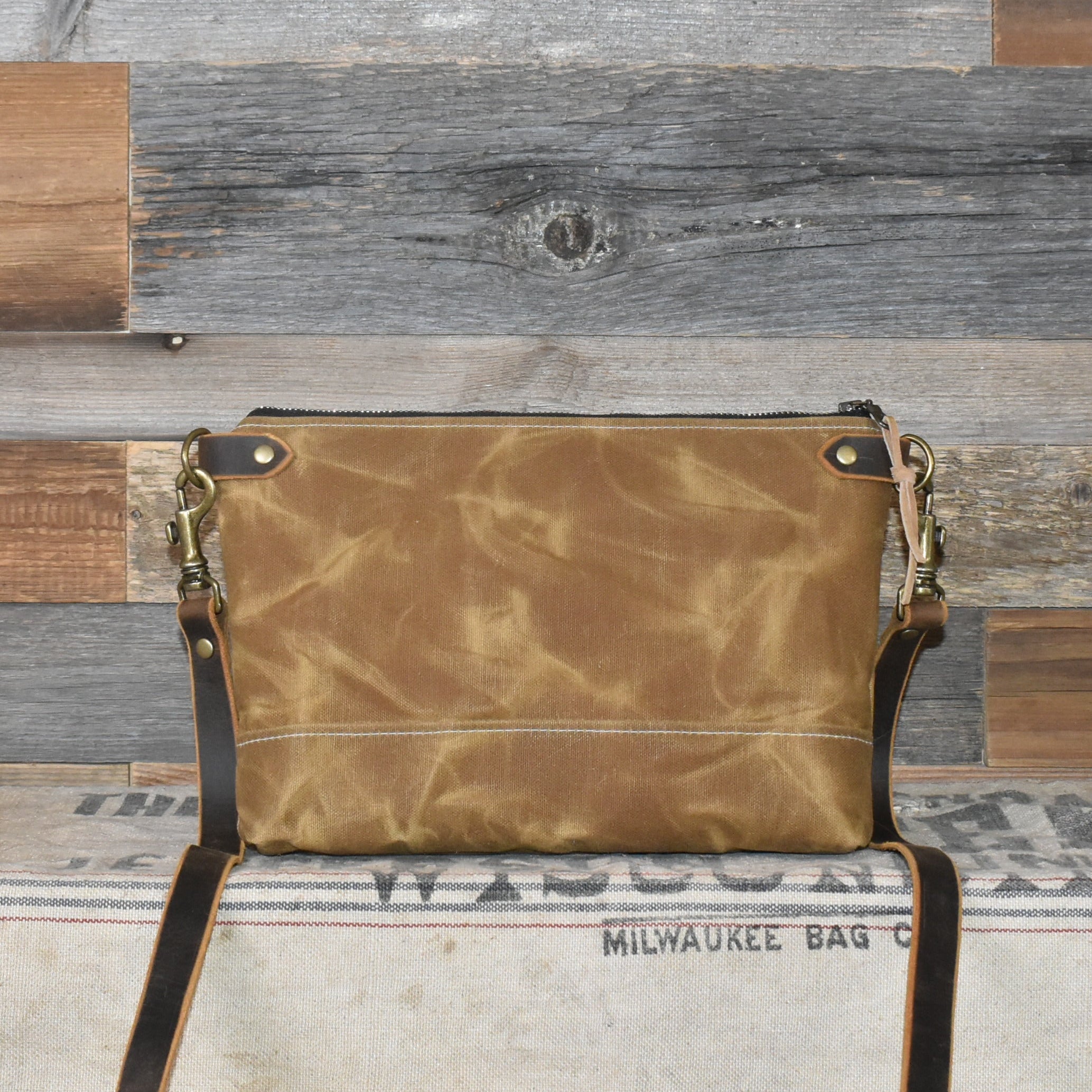 Antique Civil War Era Quilt + Waxed Canvas Purse