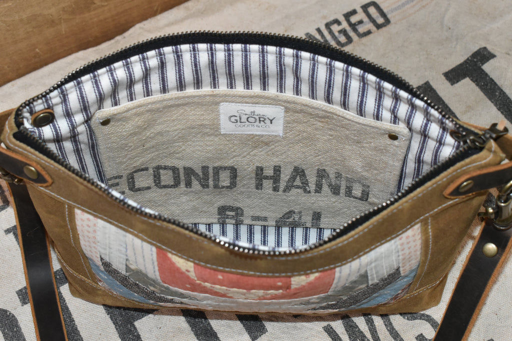 Antique Civil War Era Quilt + Waxed Canvas Purse