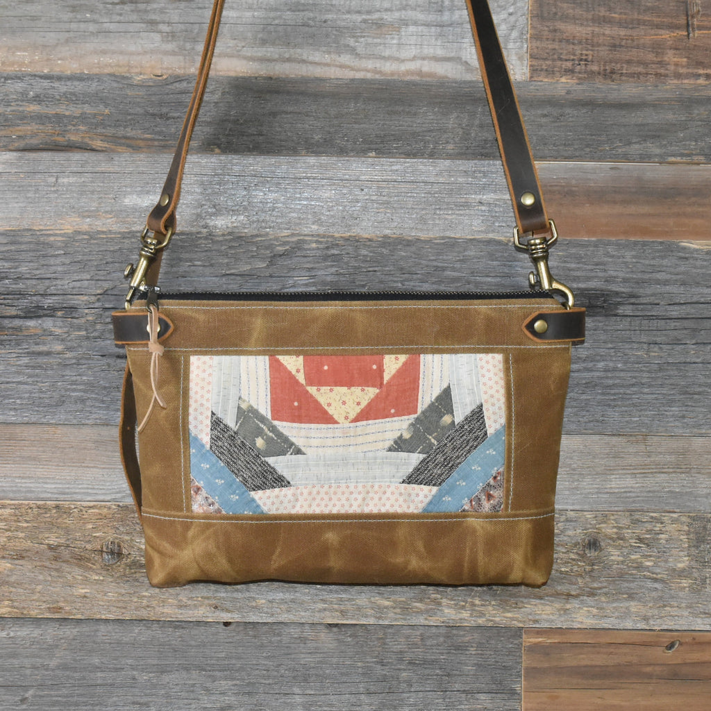 Antique Civil War Era Quilt + Waxed Canvas Purse