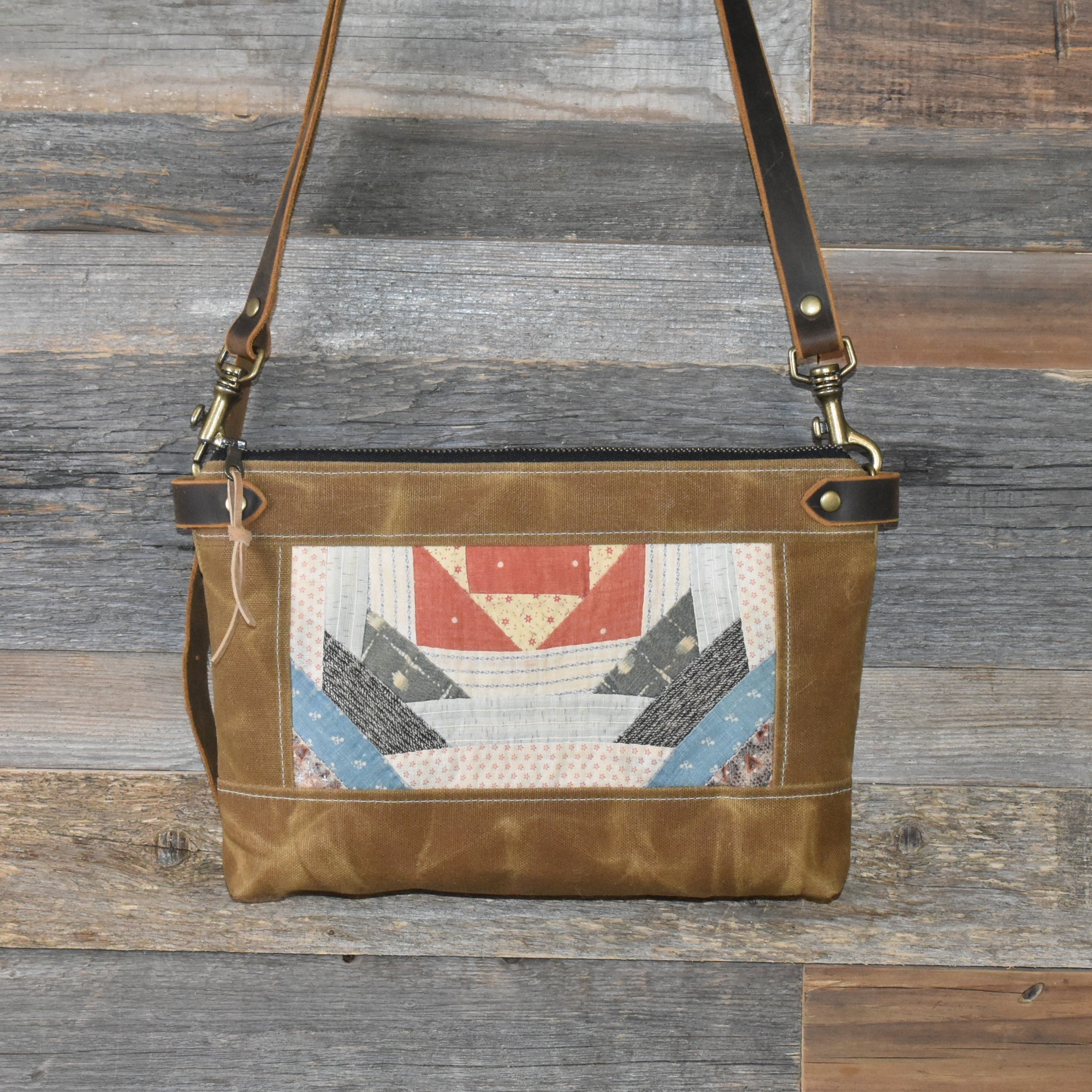 Antique Civil War Era Quilt + Waxed Canvas Purse