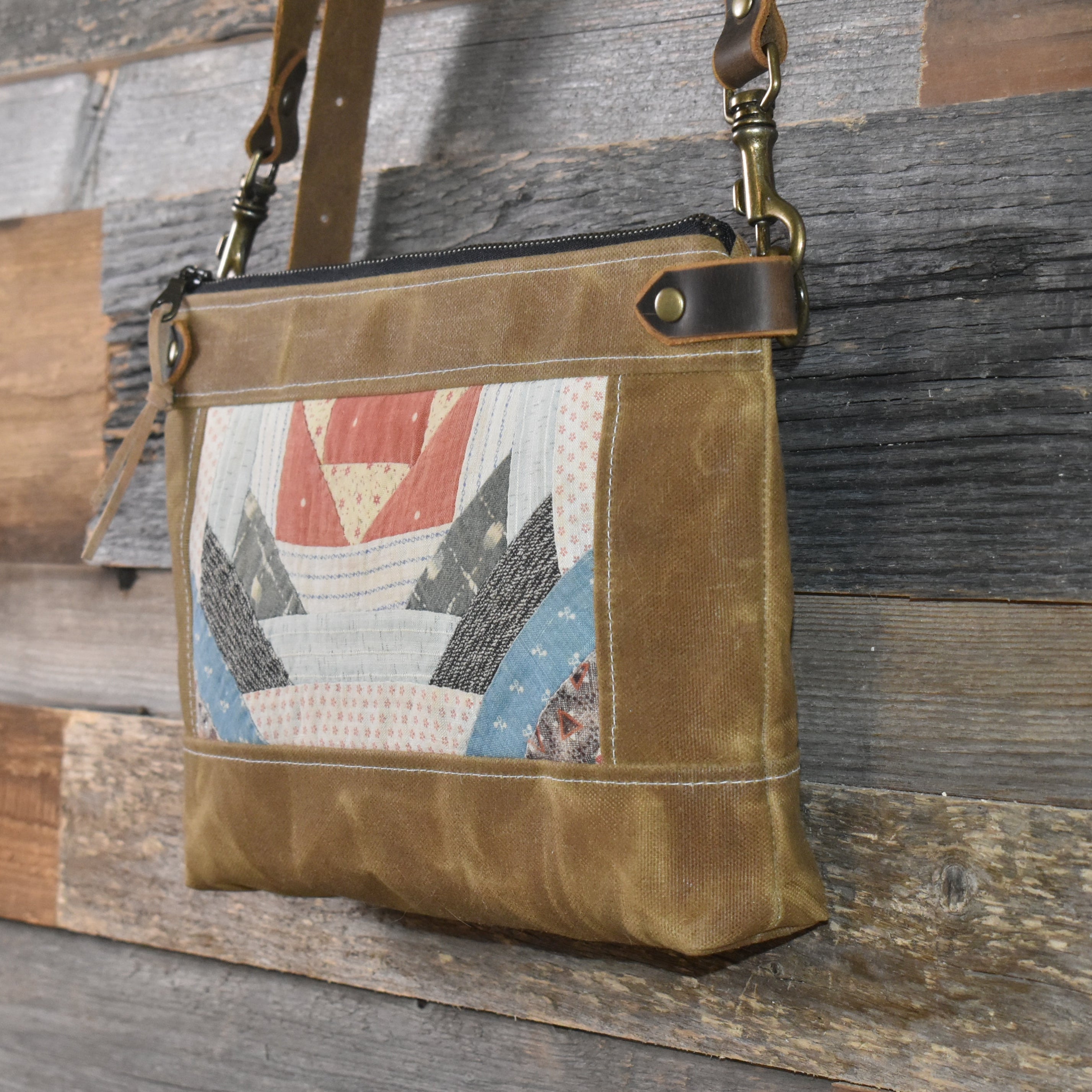 Antique Civil War Era Quilt + Waxed Canvas Purse