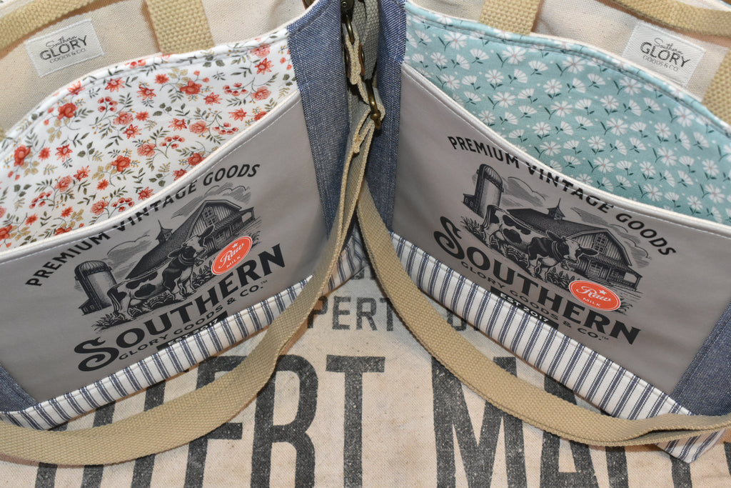 Handmade Vintage Style Dairy Tote