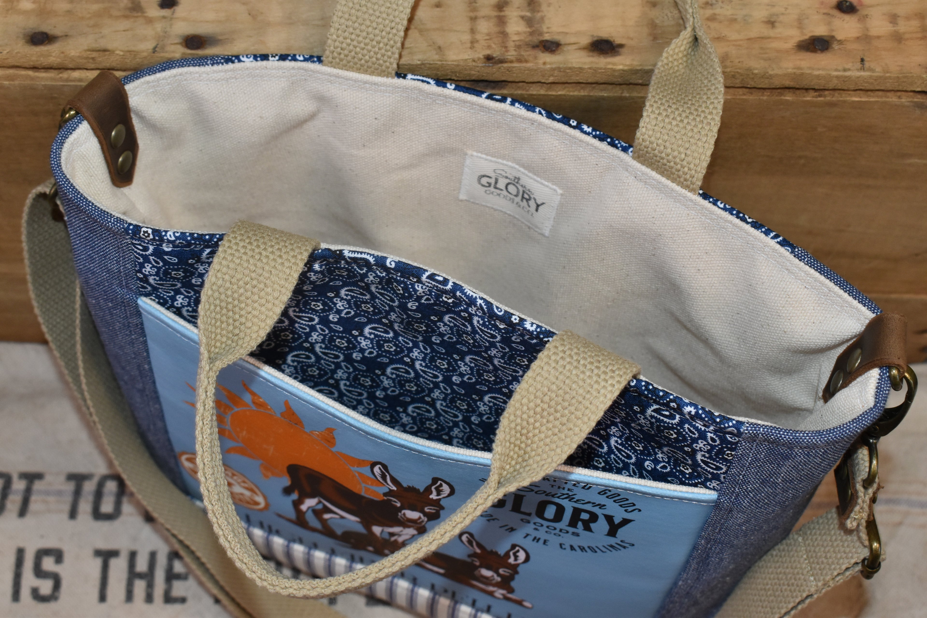 Handmade Vintage Style Donkey Feed Tote